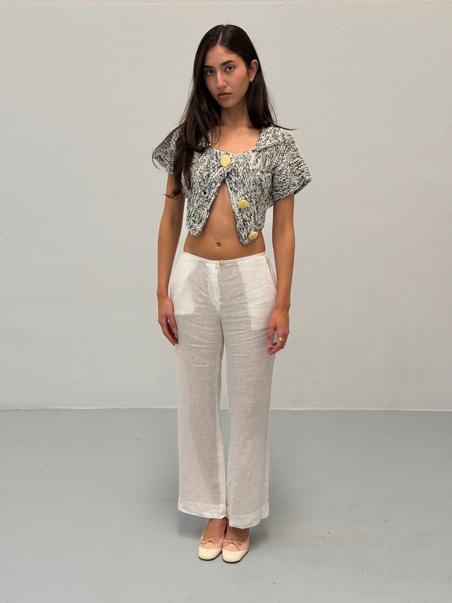 miu miu spring summer 1997 white sheer trousers