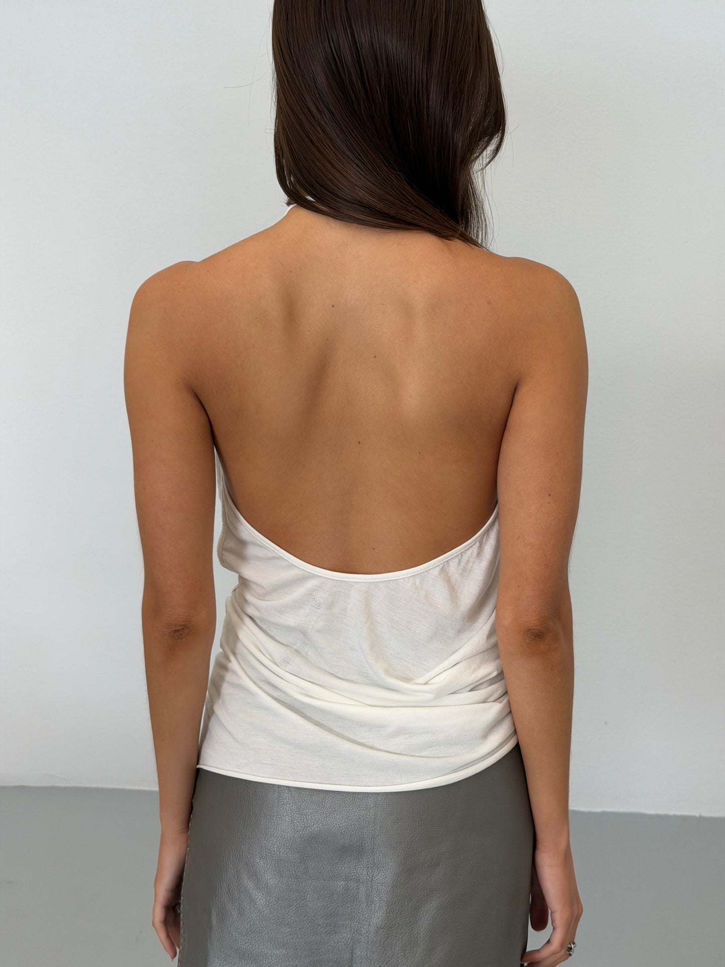 rick owens lillies 2000s draped halter neck top