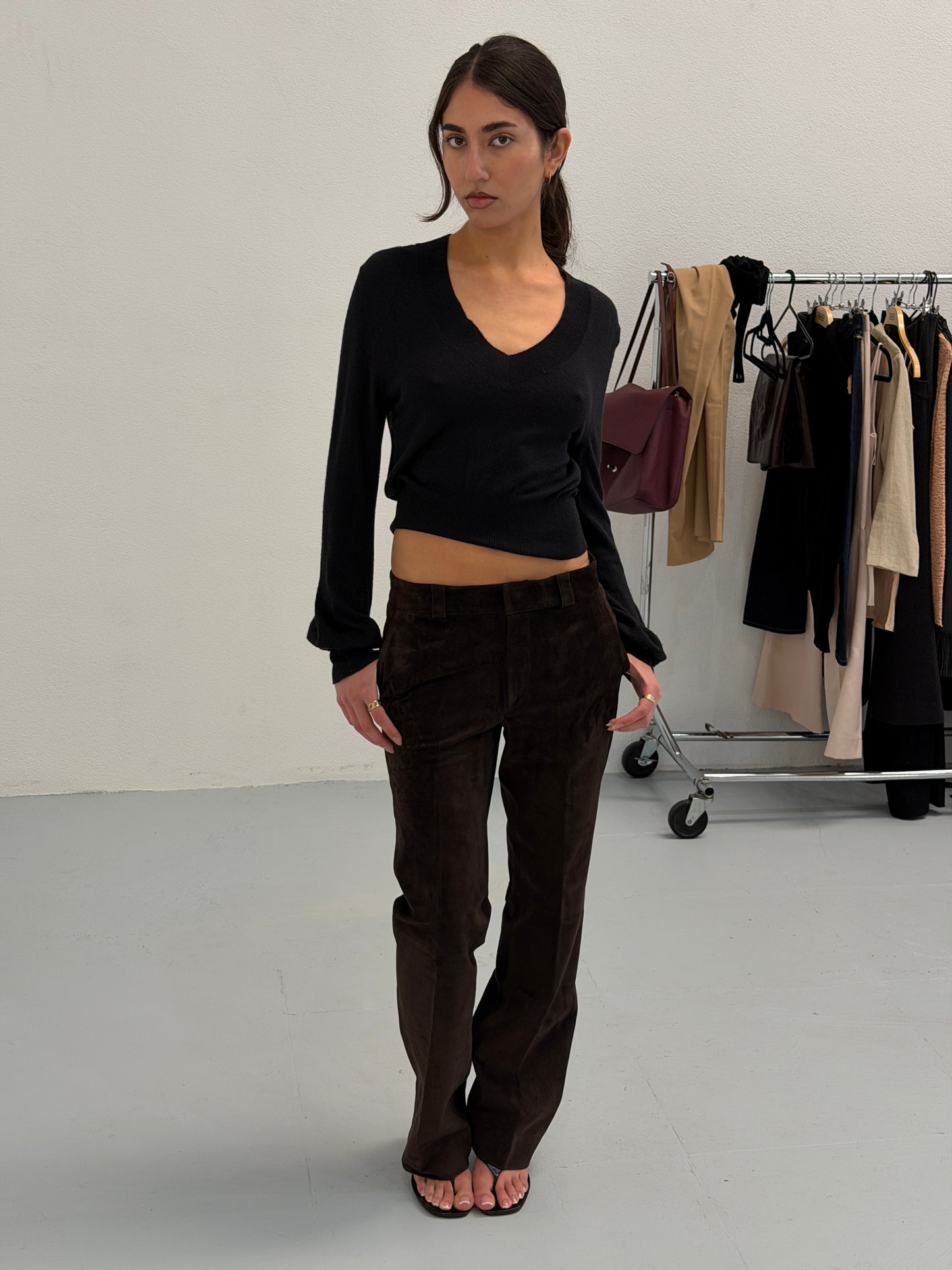 (reserved) gucci by tom ford 1990s suede trousers