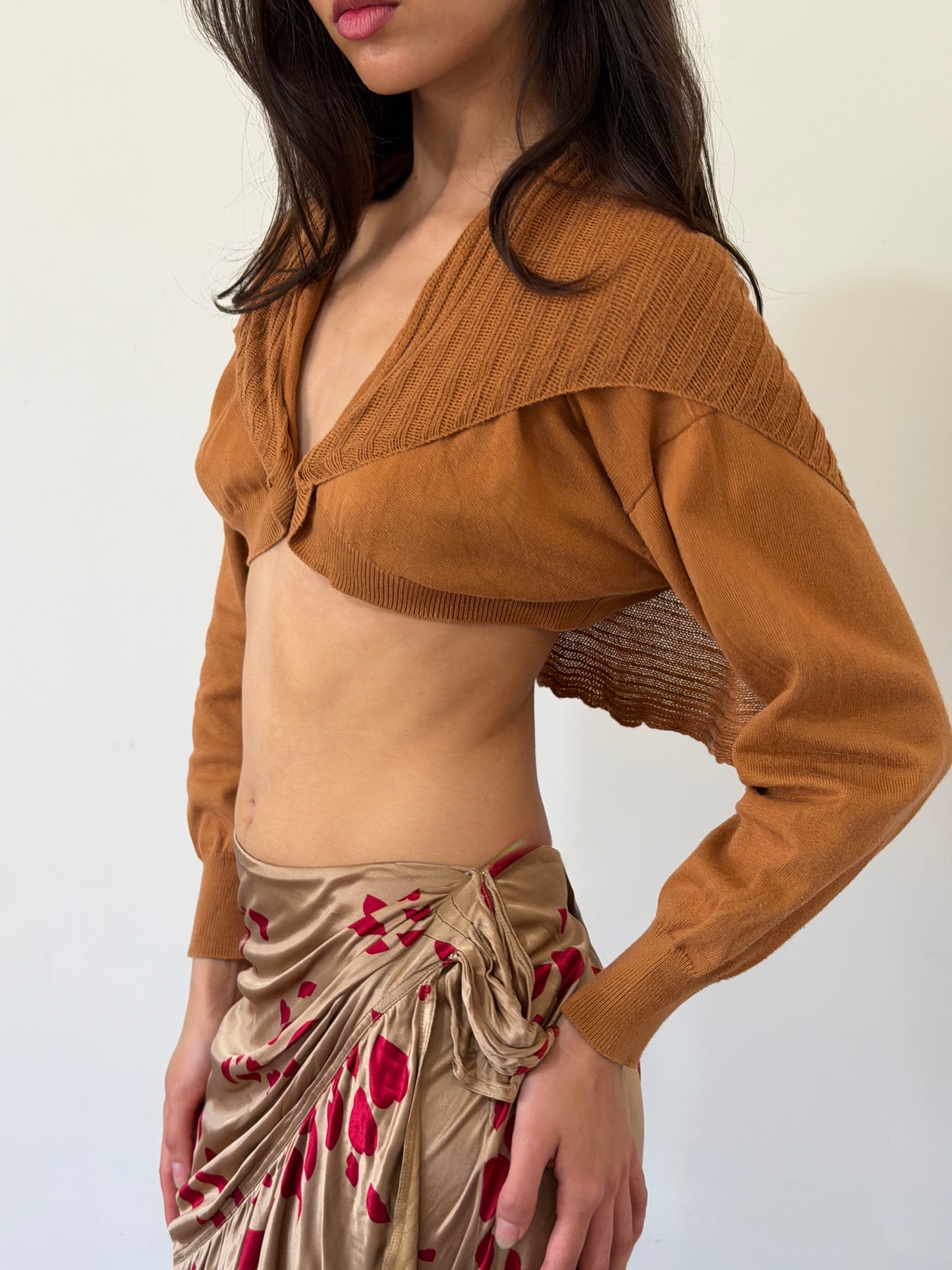 romeo gigli 1980s brown cotton shawl