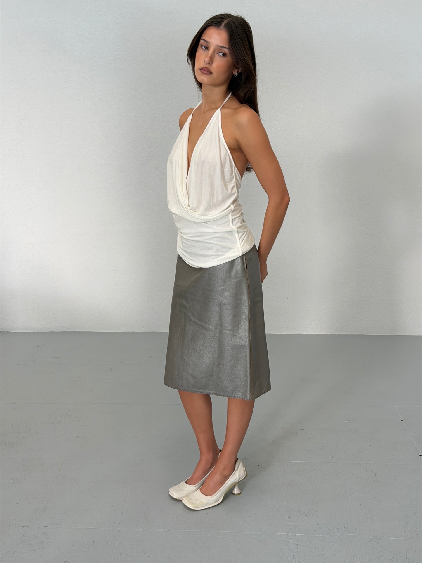 rick owens lillies 2000s draped halter neck top