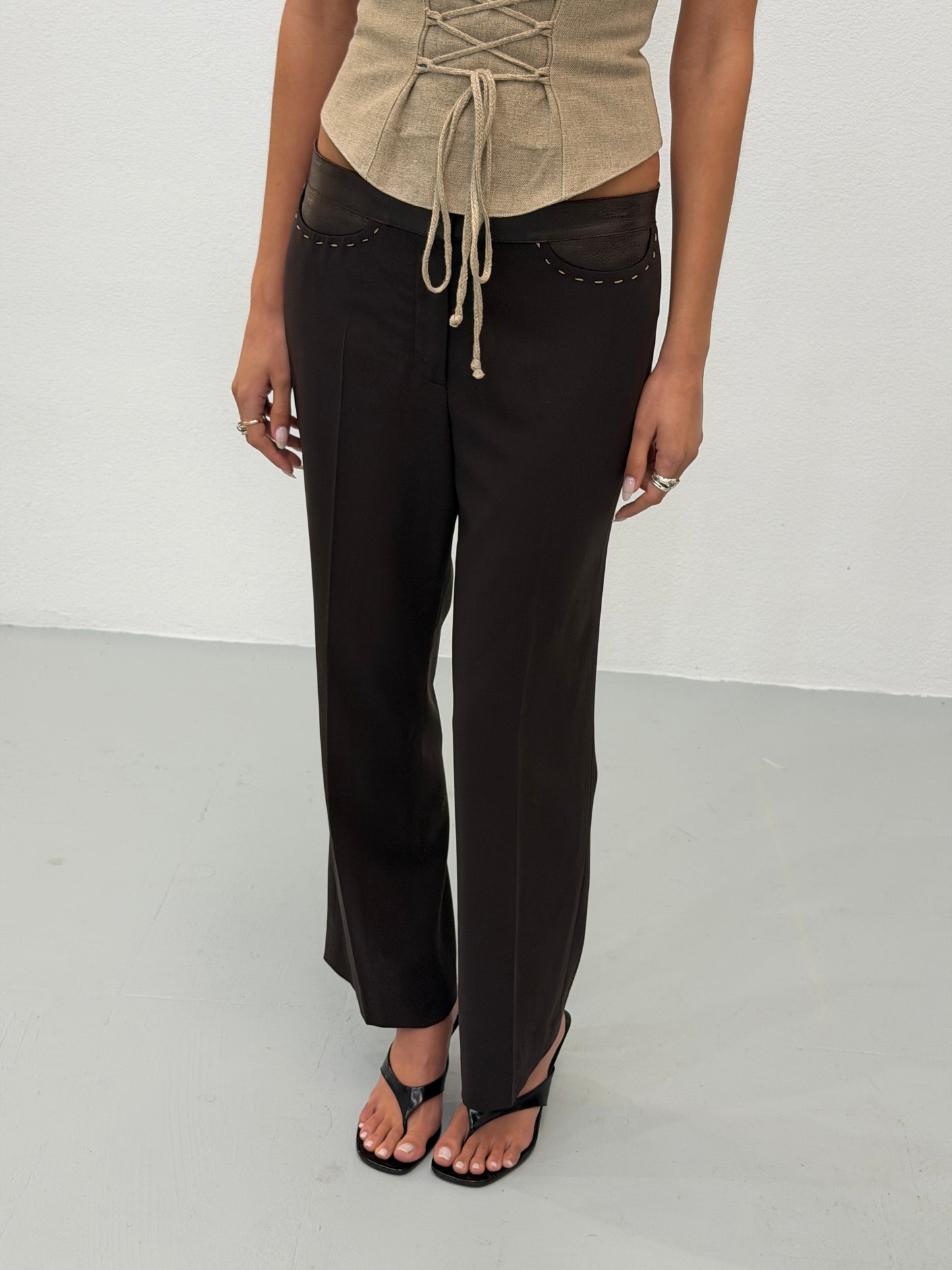 fendi fall winter 2003 leather waist trousers