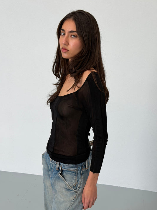 gucci by tom ford 2000s sheer top