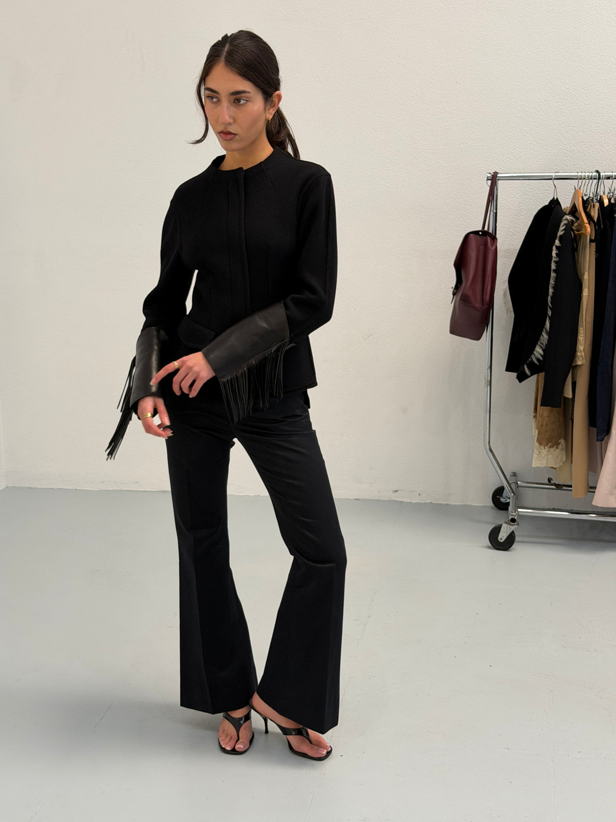 ermanno scervino 1990s leather fringe jacket