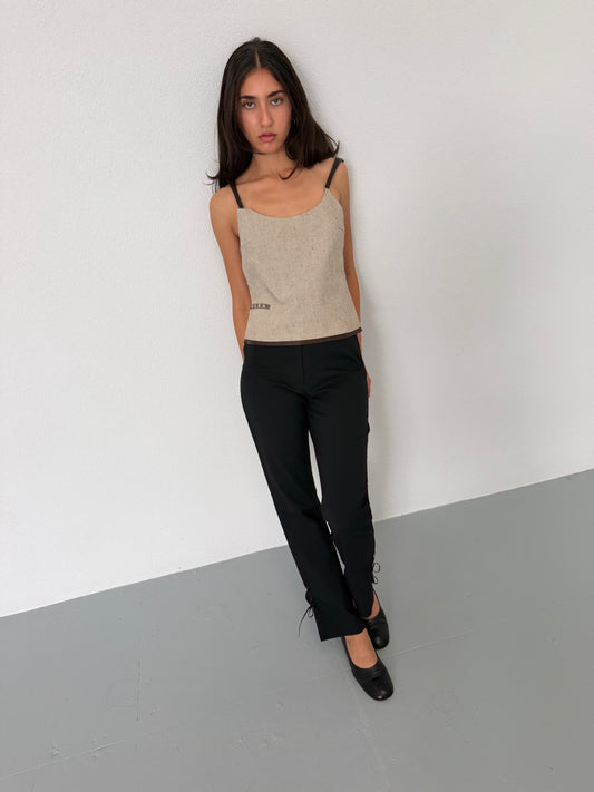 (rare) prada spring 1999 runway linen top