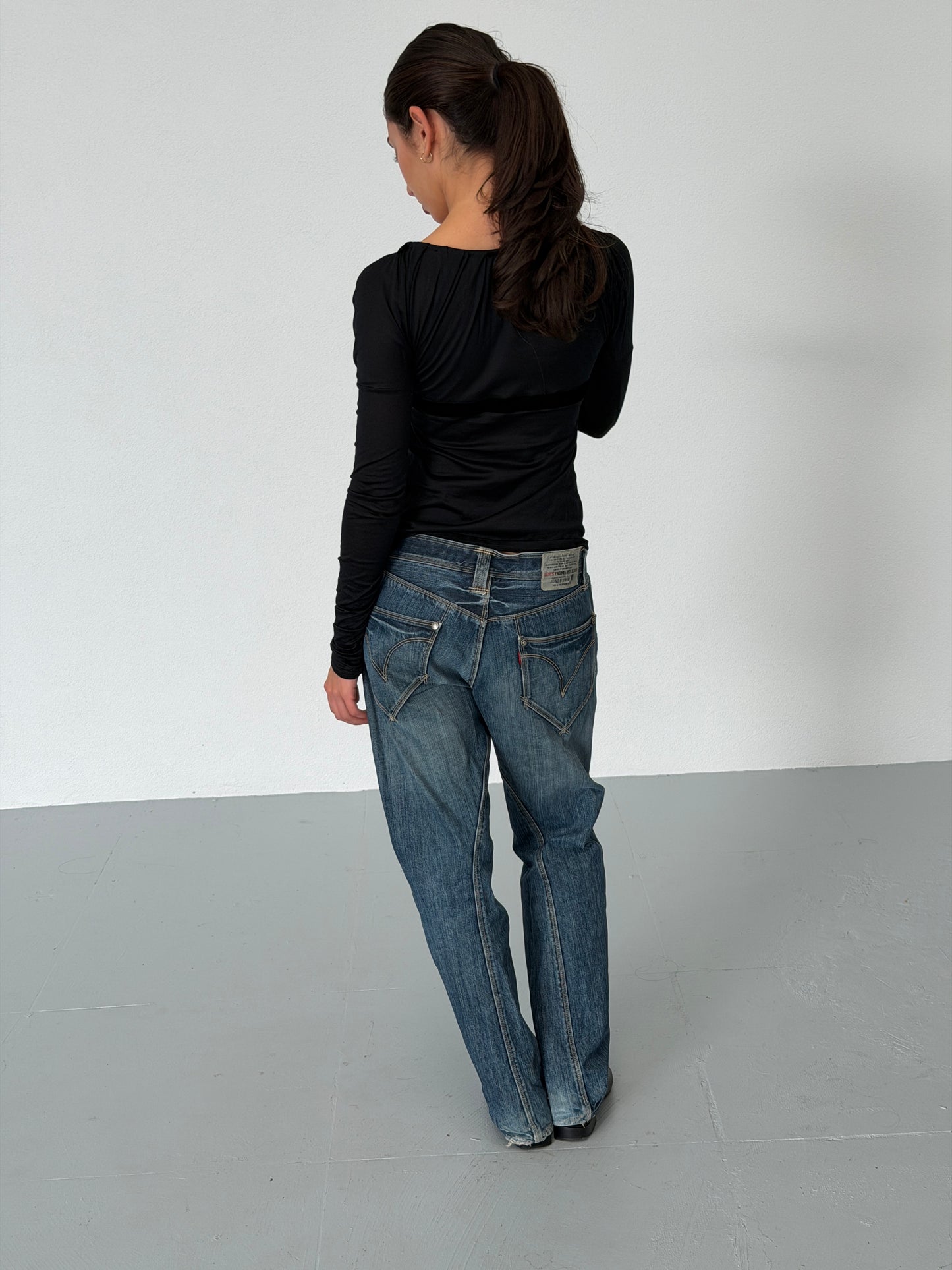 gucci 2000s black long sleeve top