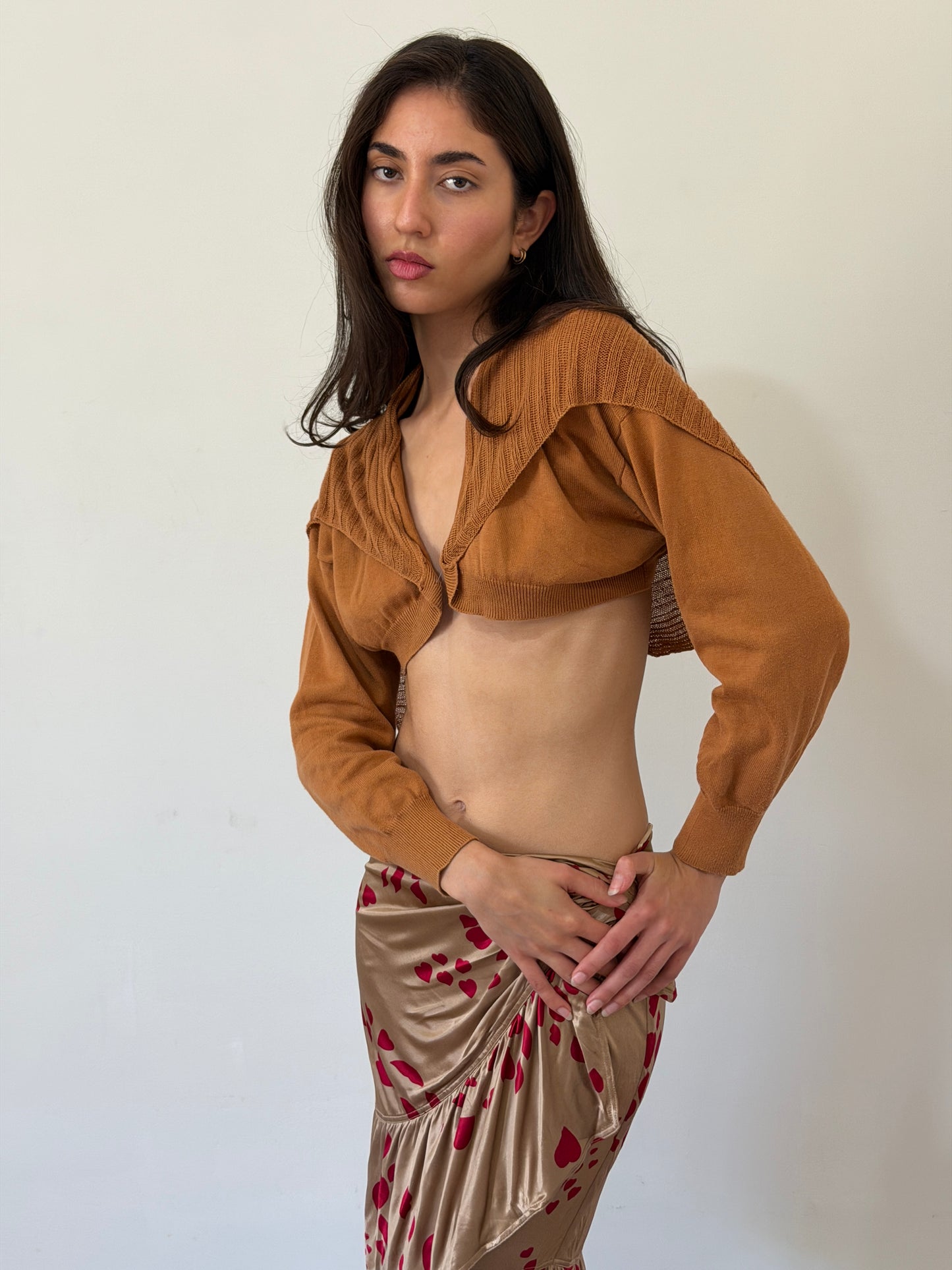 romeo gigli 1980s brown cotton shawl