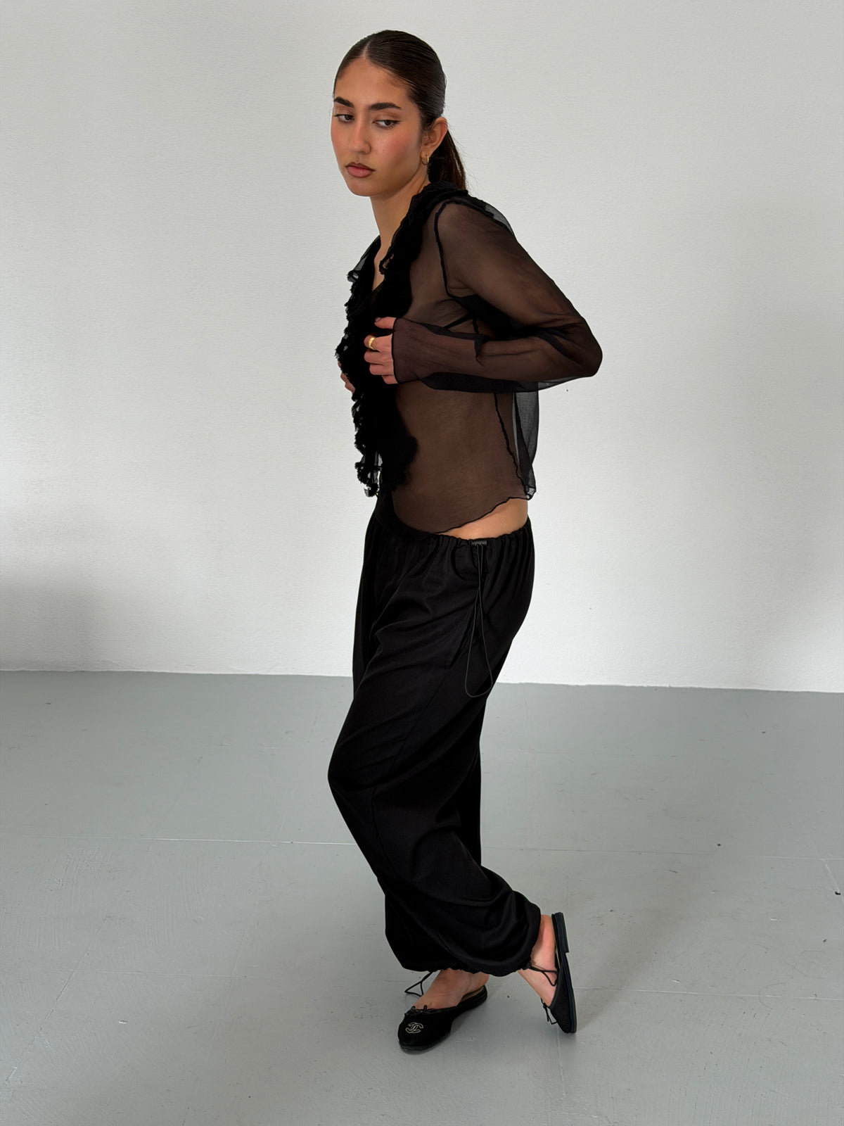 gucci by tom ford 2000s sheer frill top