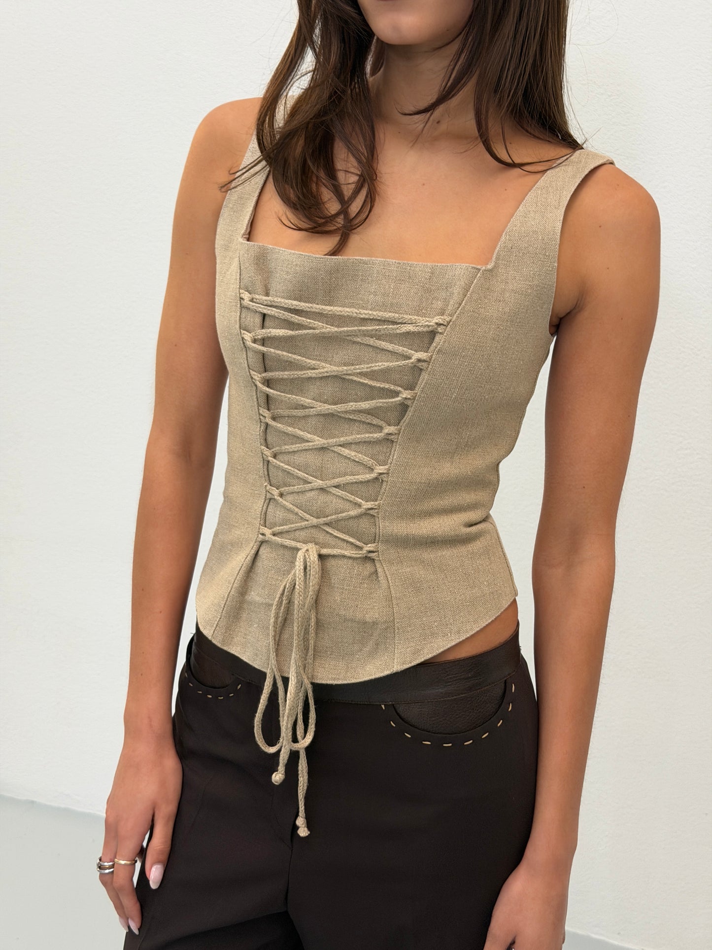 anne fontaine 1990s linen corset