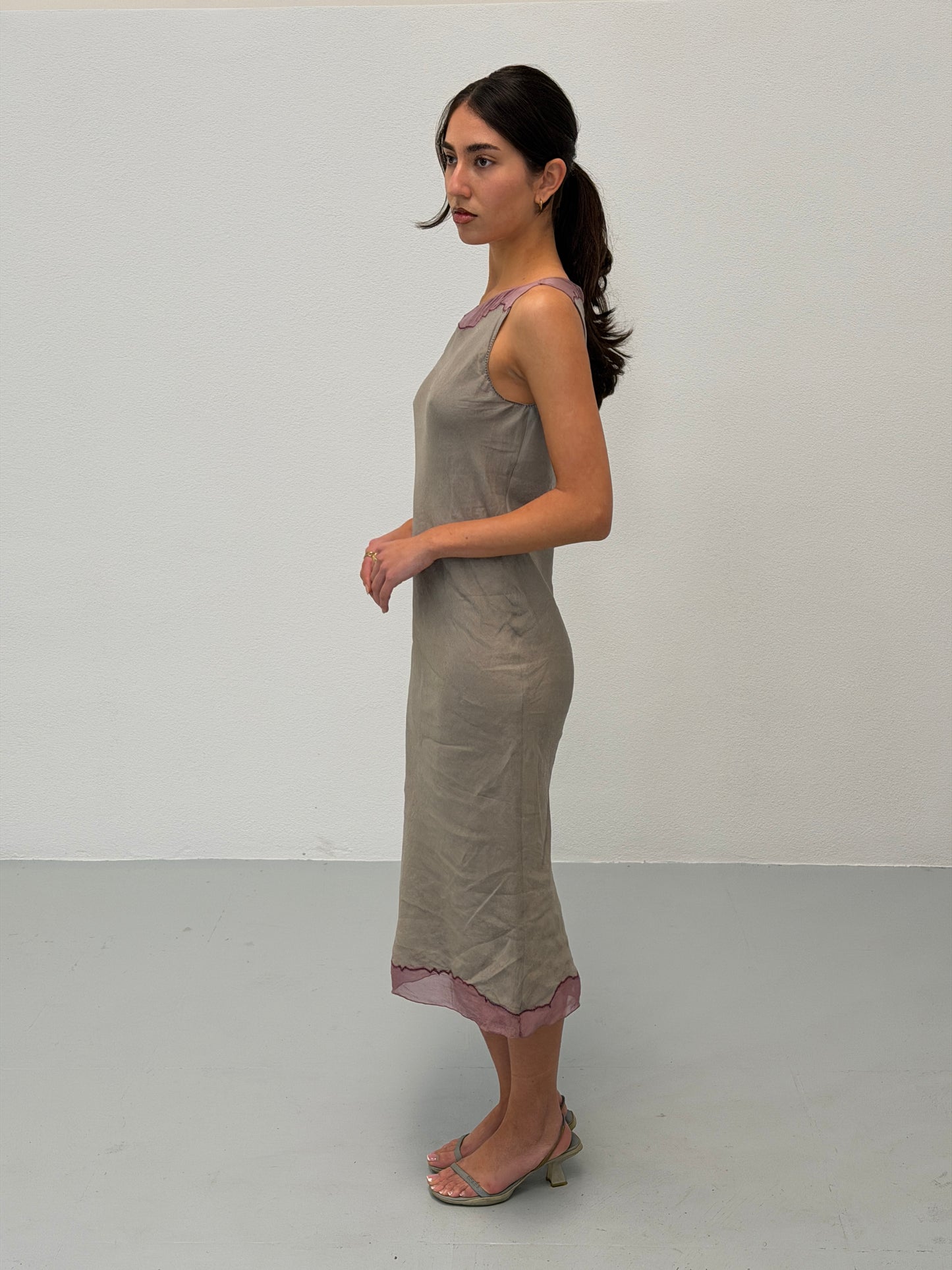 prada spring 1998 lavender trim dress