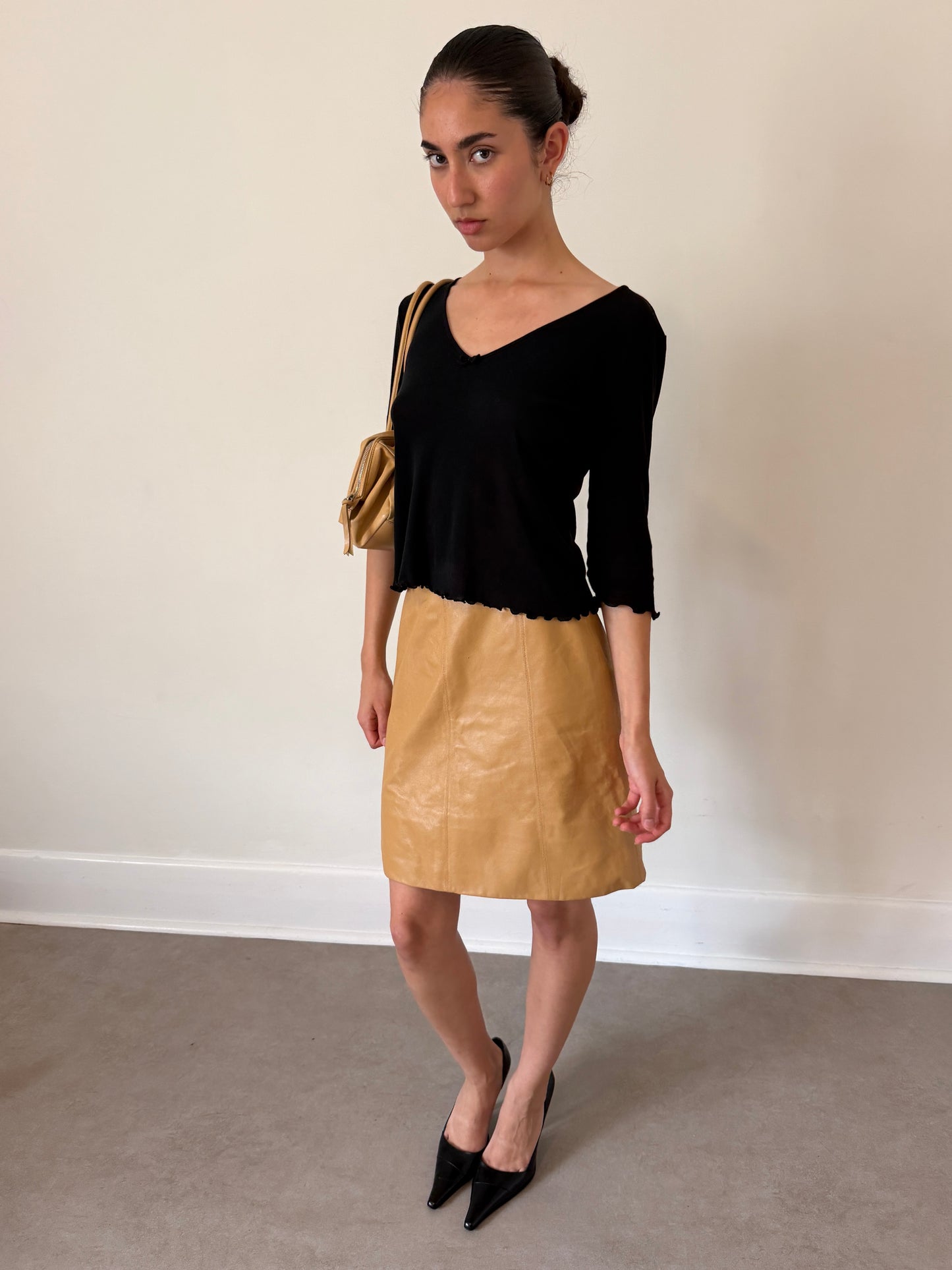 chanel spring 2001 leather skirt