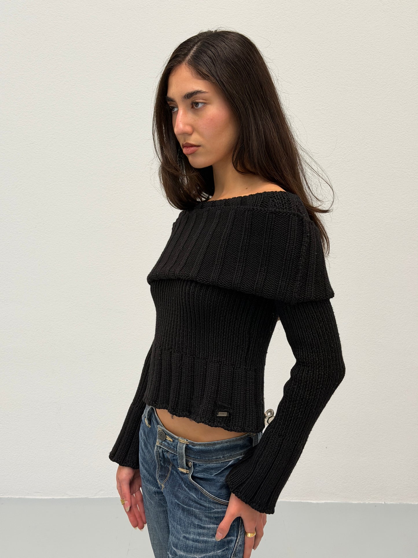 chanel fall winter 1999 gathered knit sweater