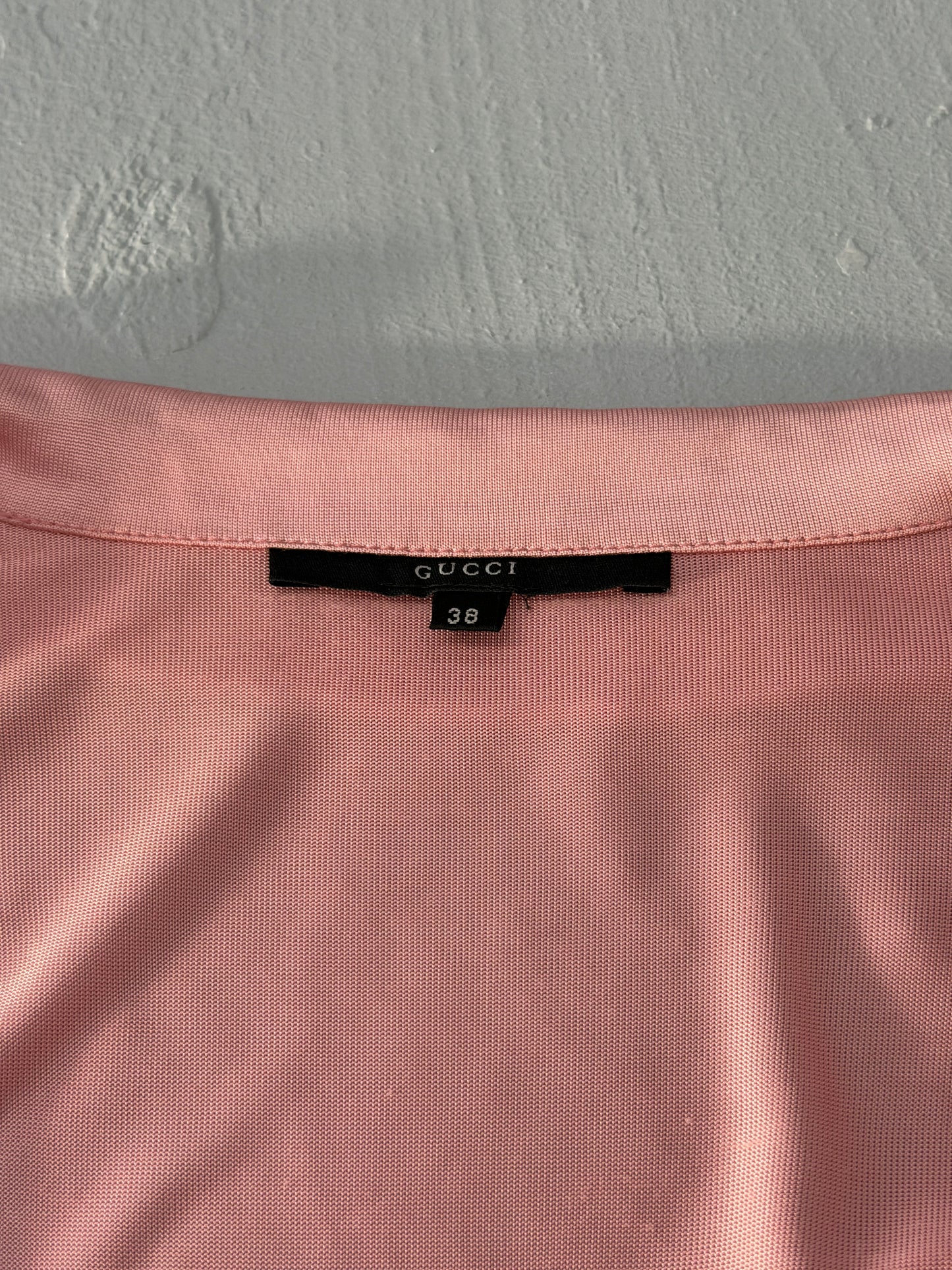 (reserved) gucci spring summer 2000 pink draped dress