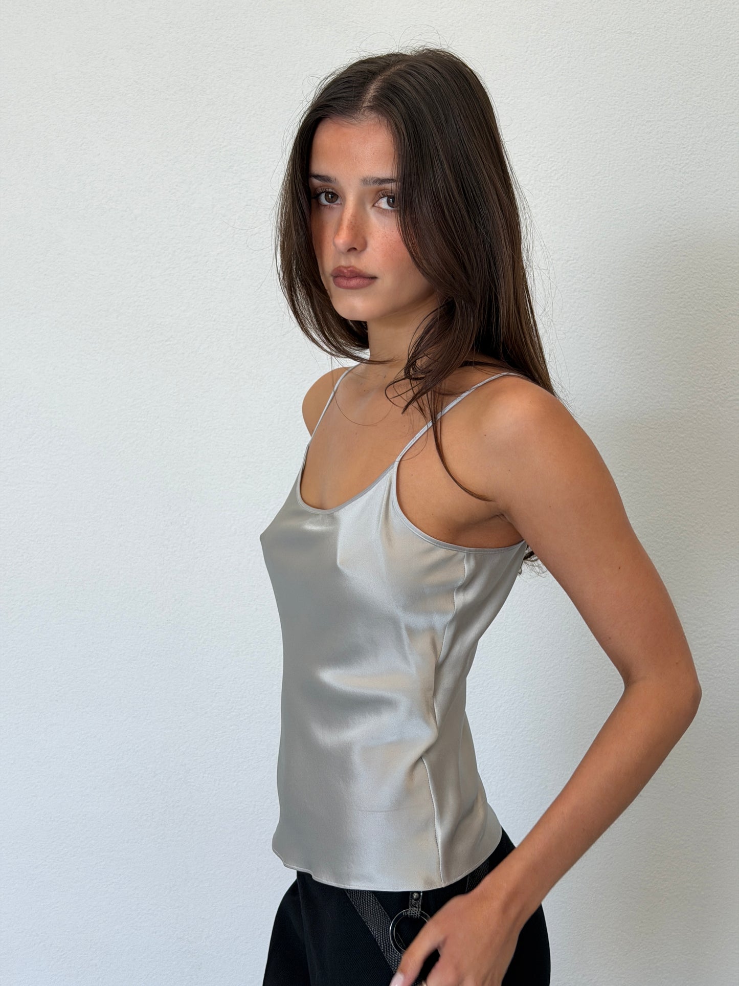 gucci spring summer 2000 silver silk camisole