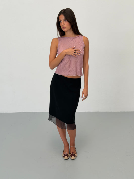 (reserved) alberta ferretti spring 2000 runway sheer top