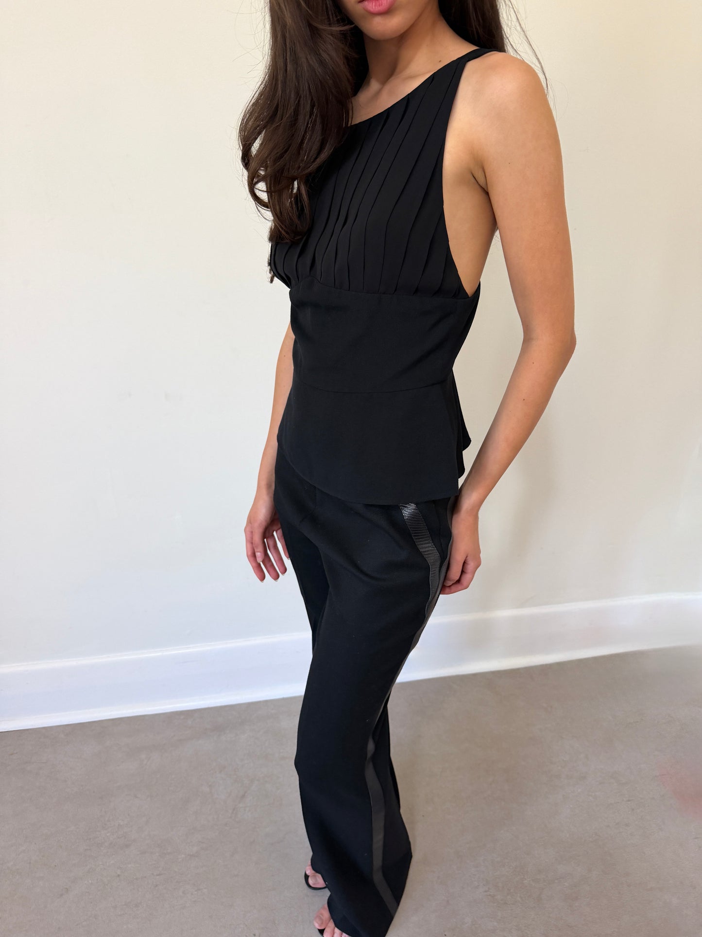 karl lagerfeld 1990s silk sleeveless top