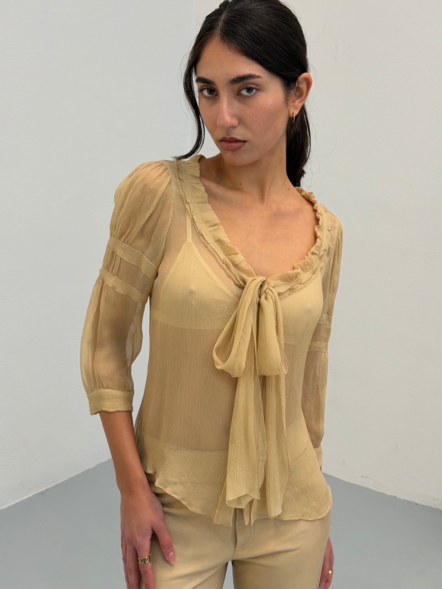 prada 1990s sheer blouse