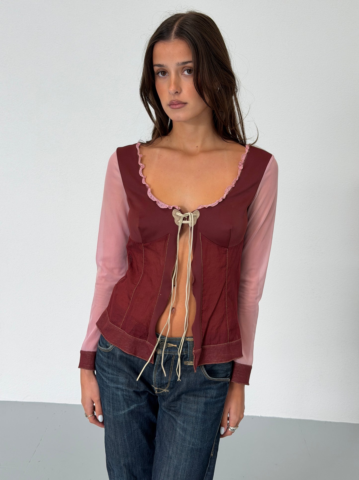(rare) miu miu fall 1999 runway long sleeve butterfly top
