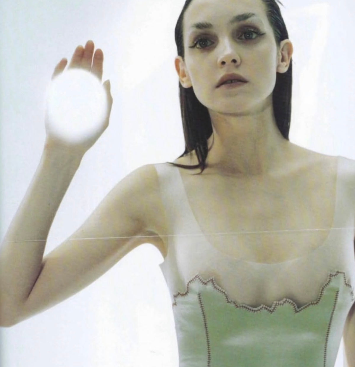 (archival) prada spring summer 1998 runway silk latex midi dress