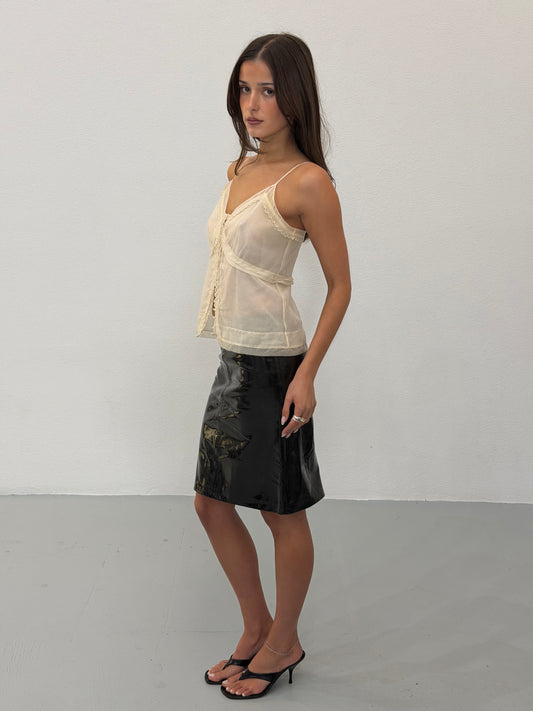chloé fall 2004 by phoebe philo runway ivory silk camisole