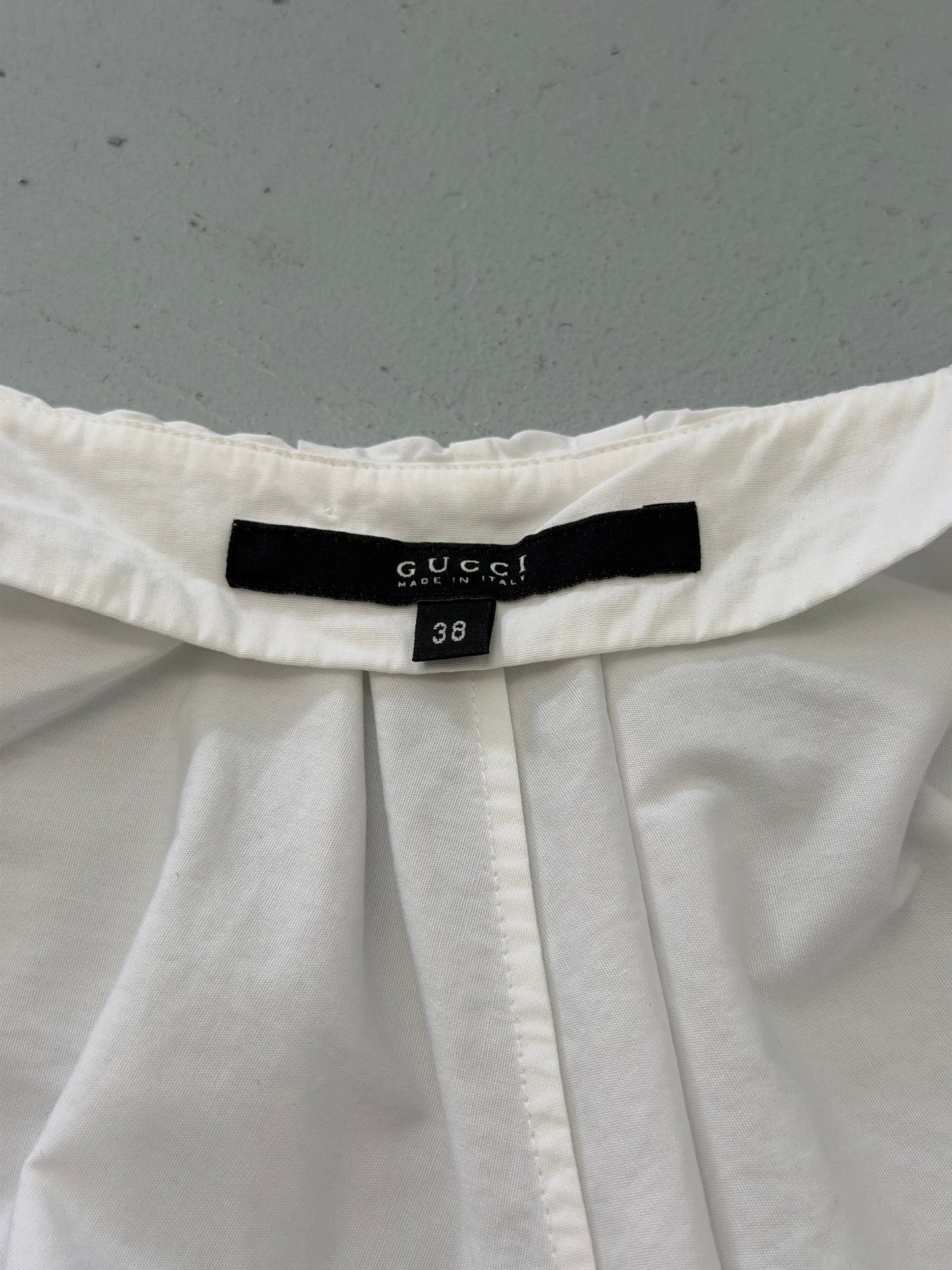 gucci spring 2002 by tom ford white blouse
