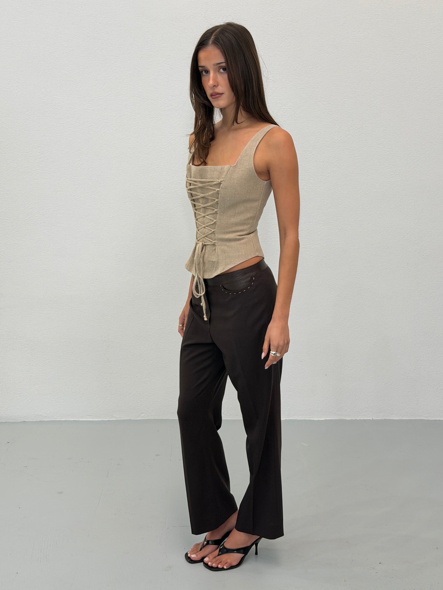 fendi fall winter 2003 leather waist trousers