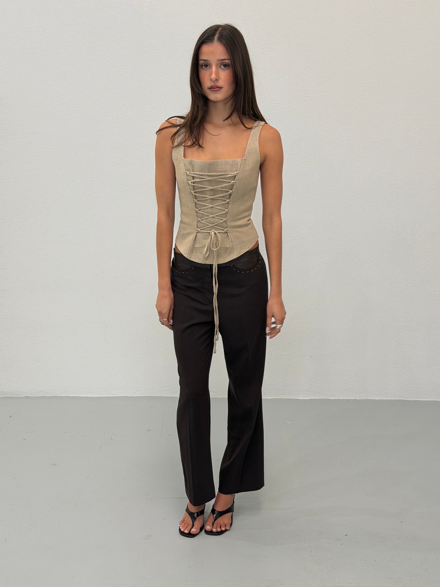 anne fontaine 1990s linen corset