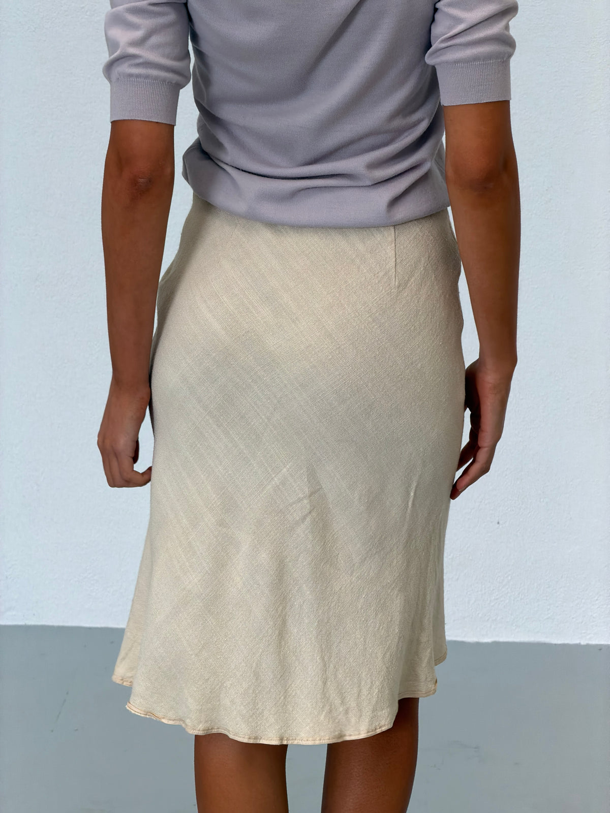 prada spring 1998 ivory midi skirt