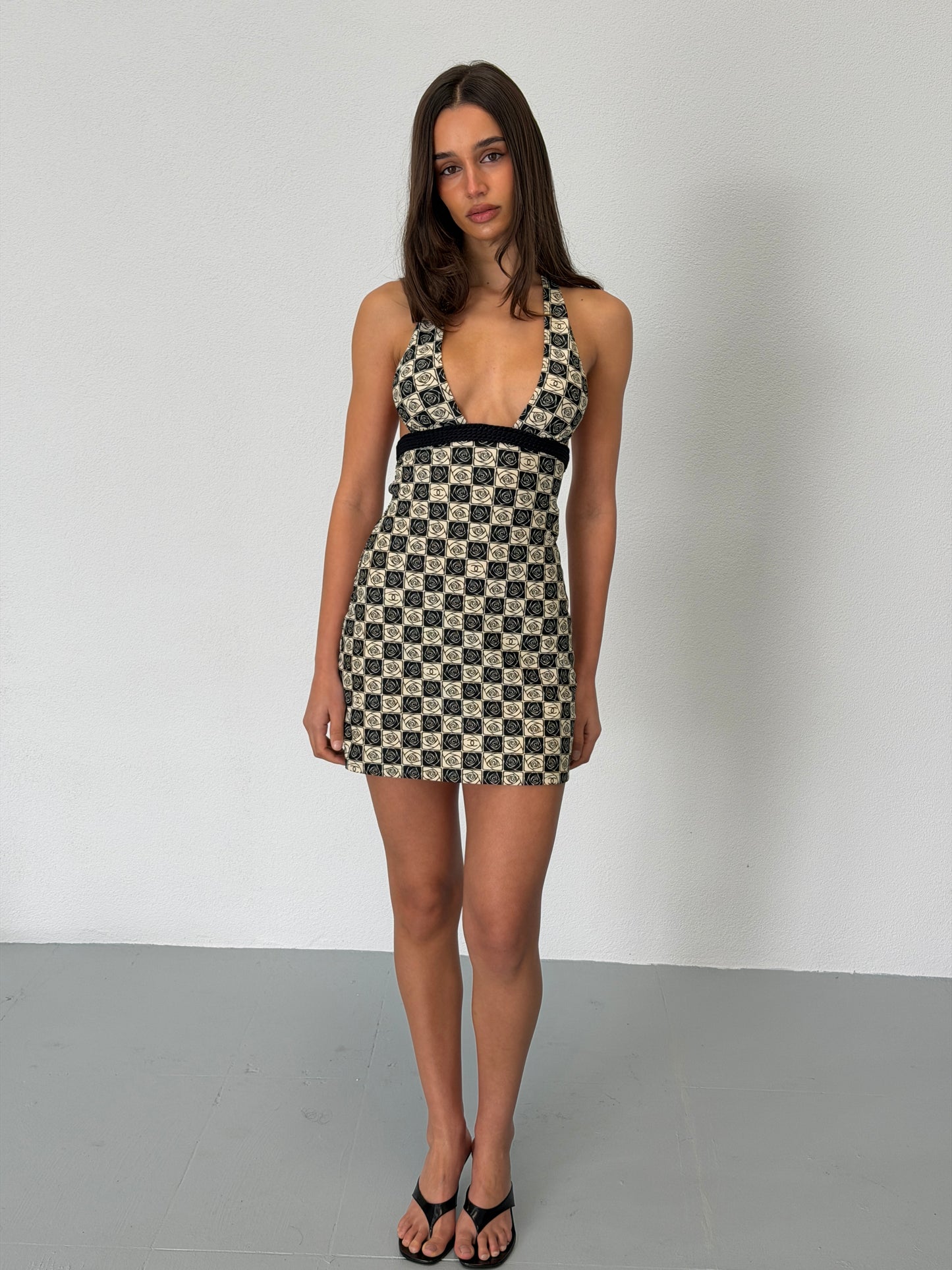 (rare) chanel spring summer 2004 halter neck mini dress
