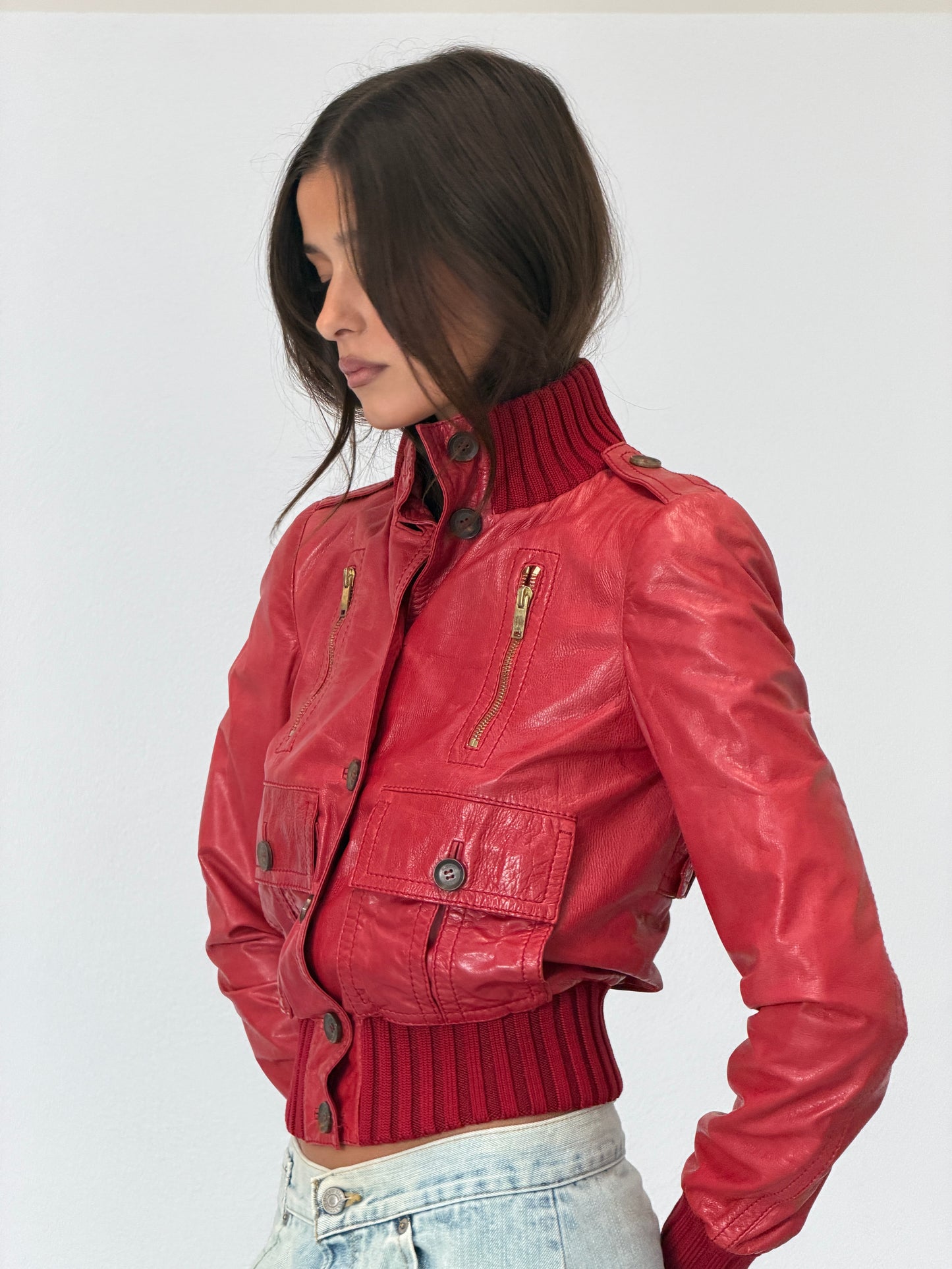 gucci cruise 2006 madonna leather cargo jacket