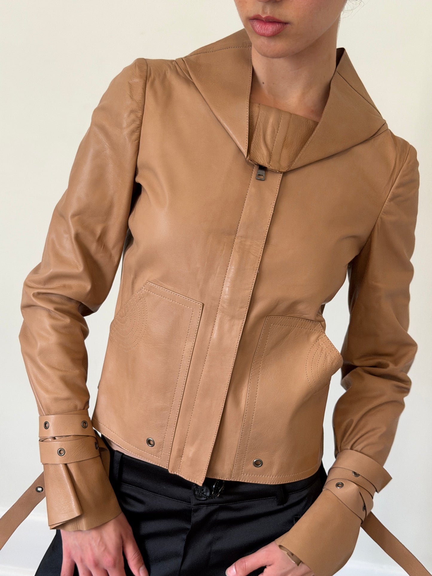 (rare) gucci fall 2003 by tom ford leather jacket