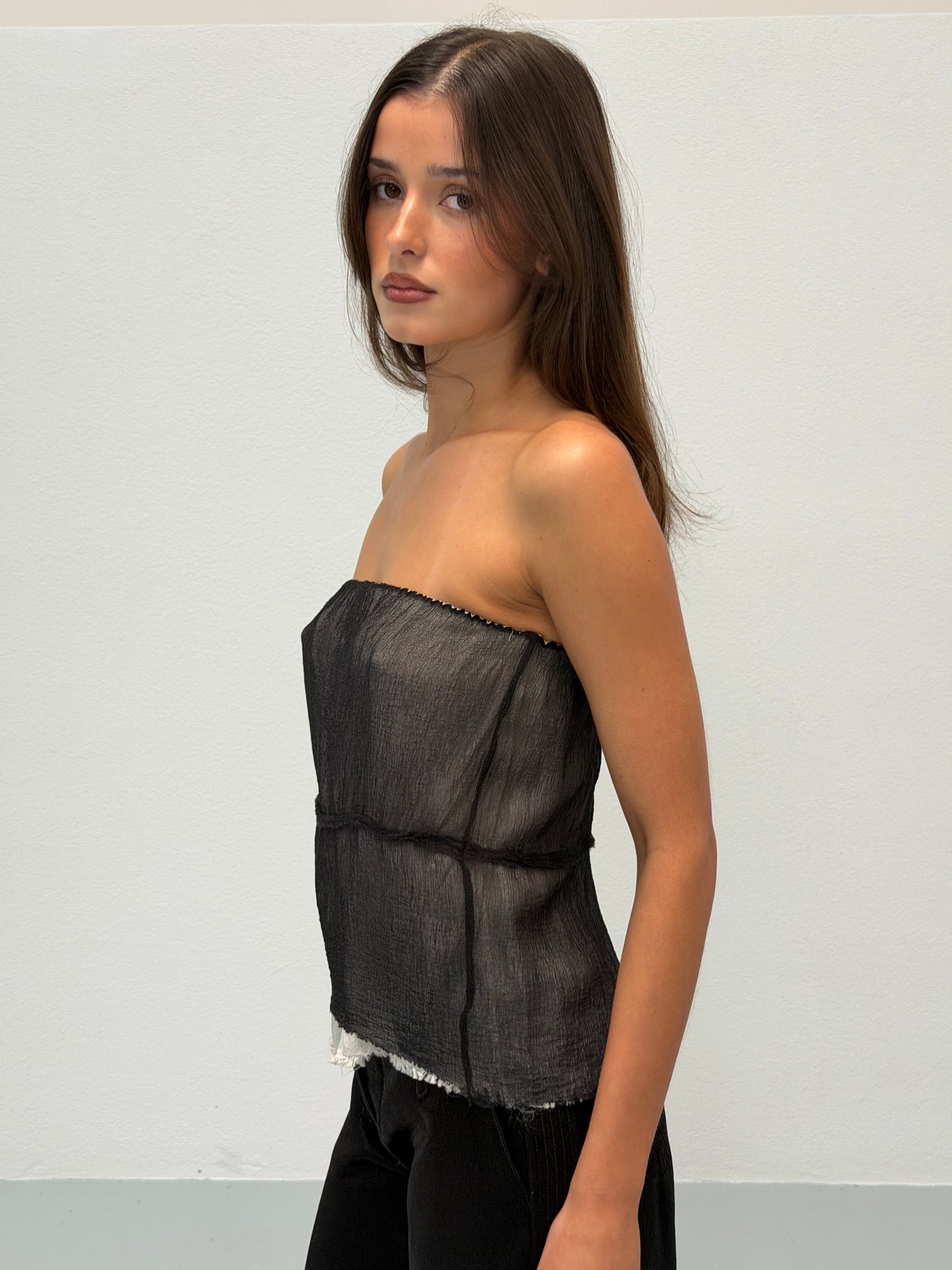 (rare) margiela 2000s silk black top