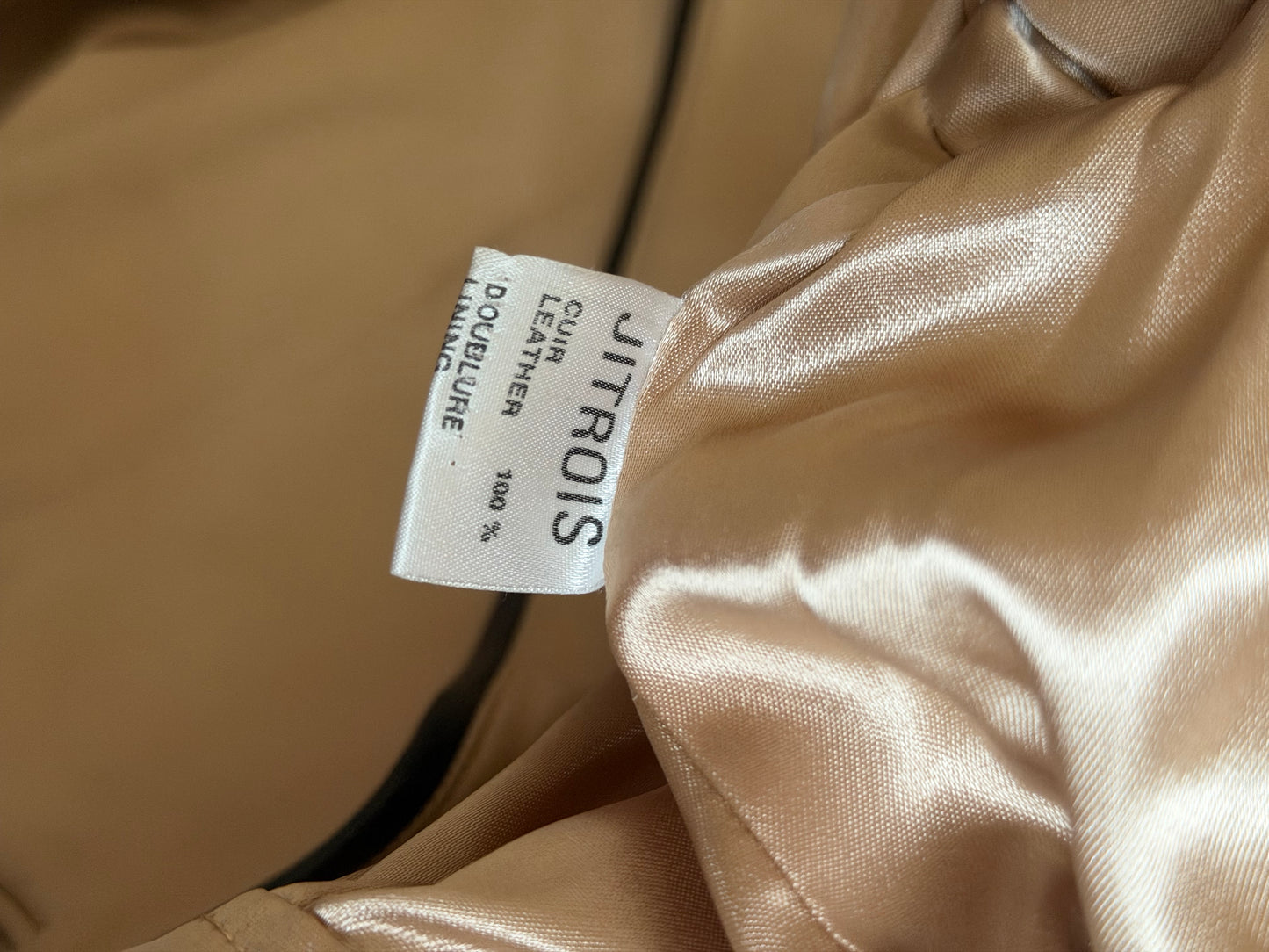 (rare) 90s jitrois beige leather jacket