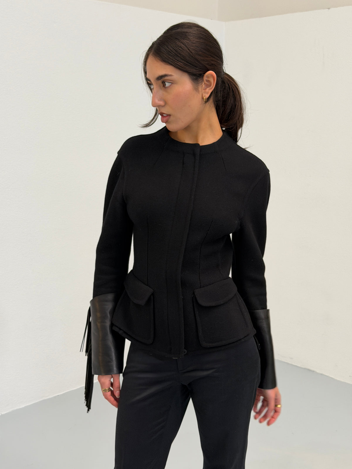 ermanno scervino 1990s leather fringe jacket