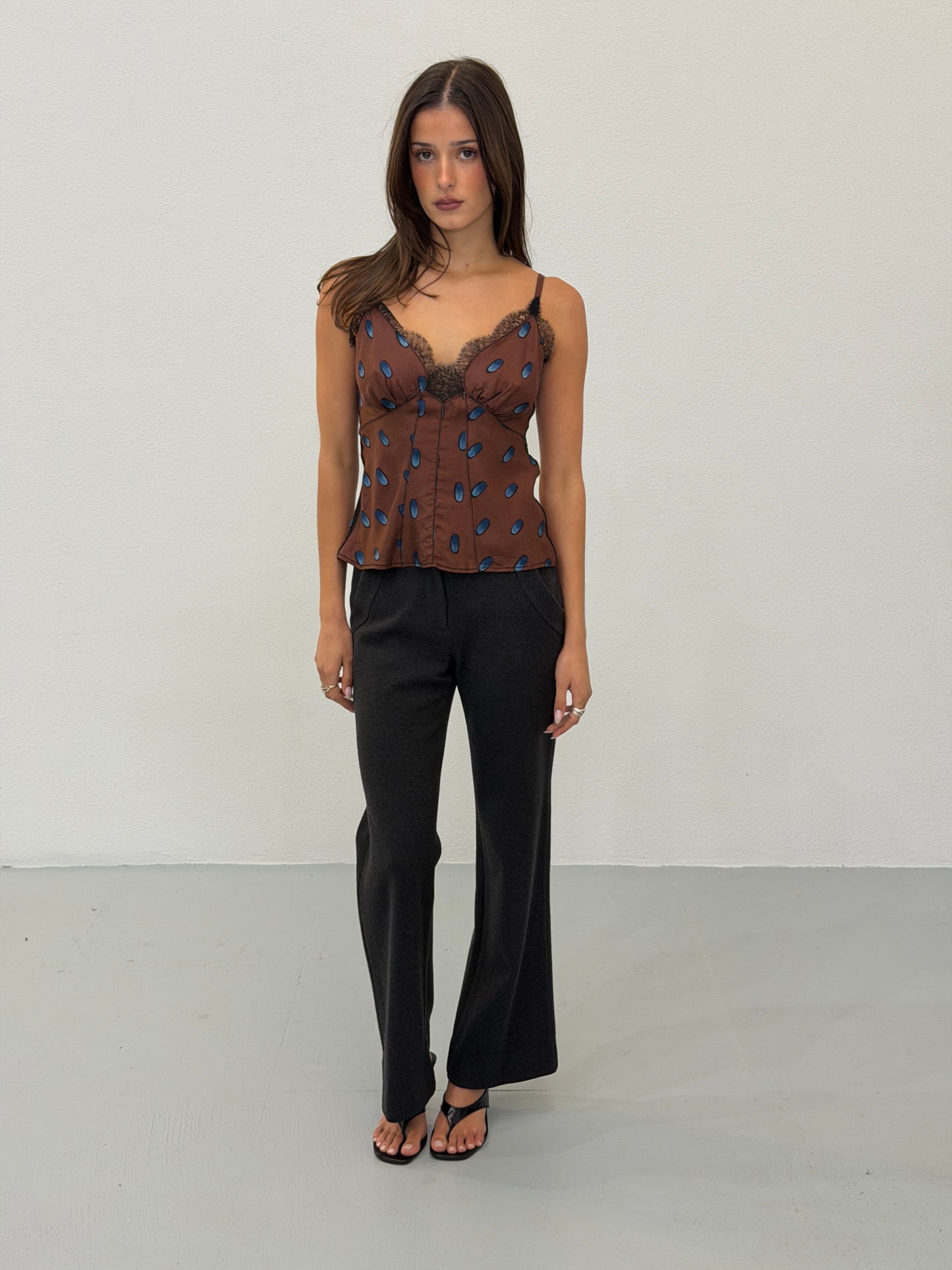 prada 2000s brown camisole top