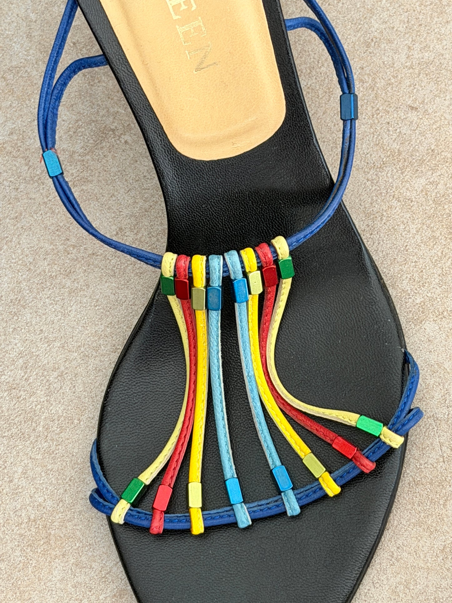 (rare) alexander mcqueen spring 2003 leather strap wood heels