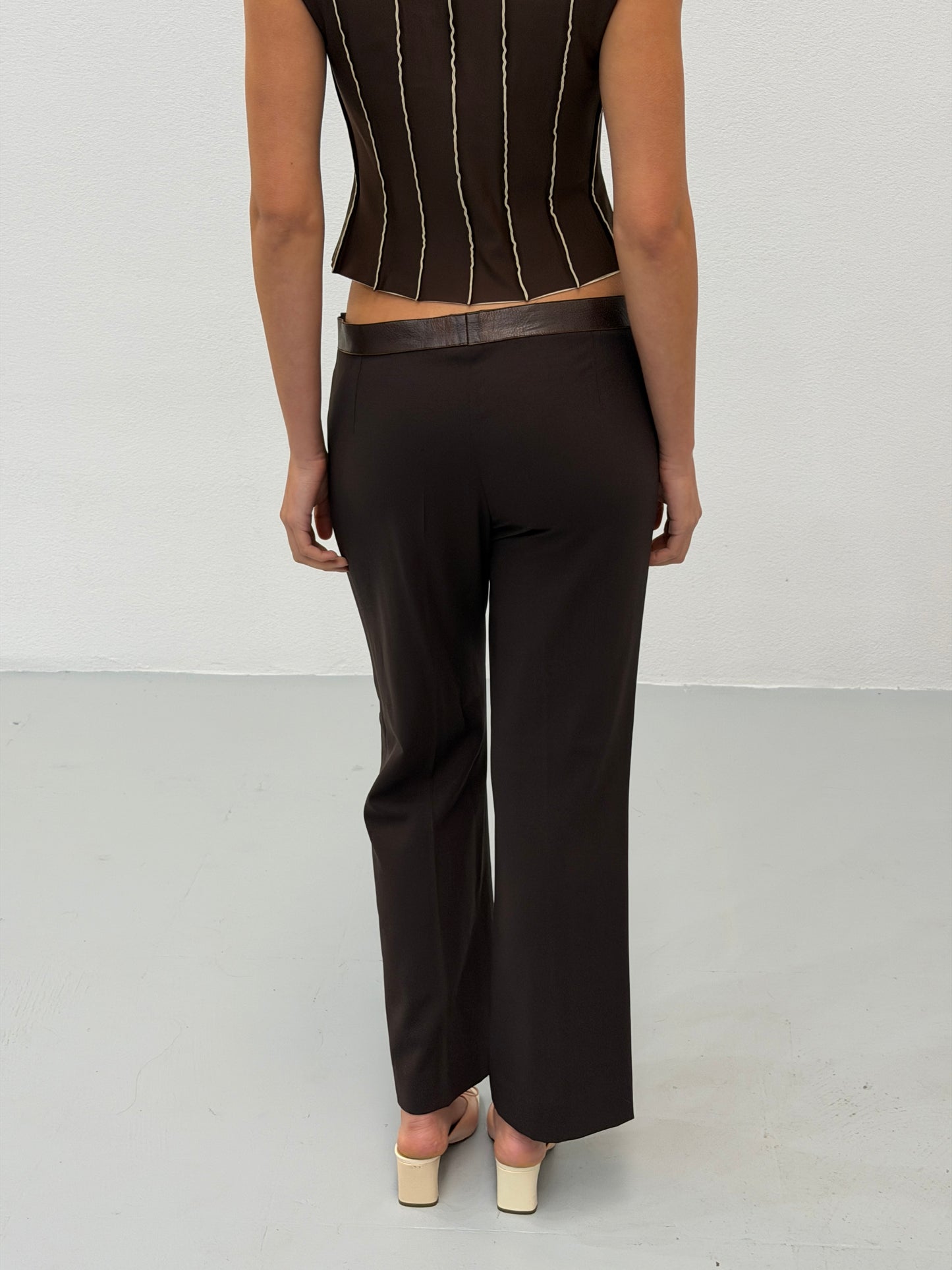fendi fall winter 2003 leather waist trousers