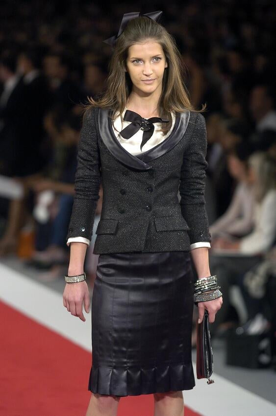 chanel spring 2005 runway silk skirt