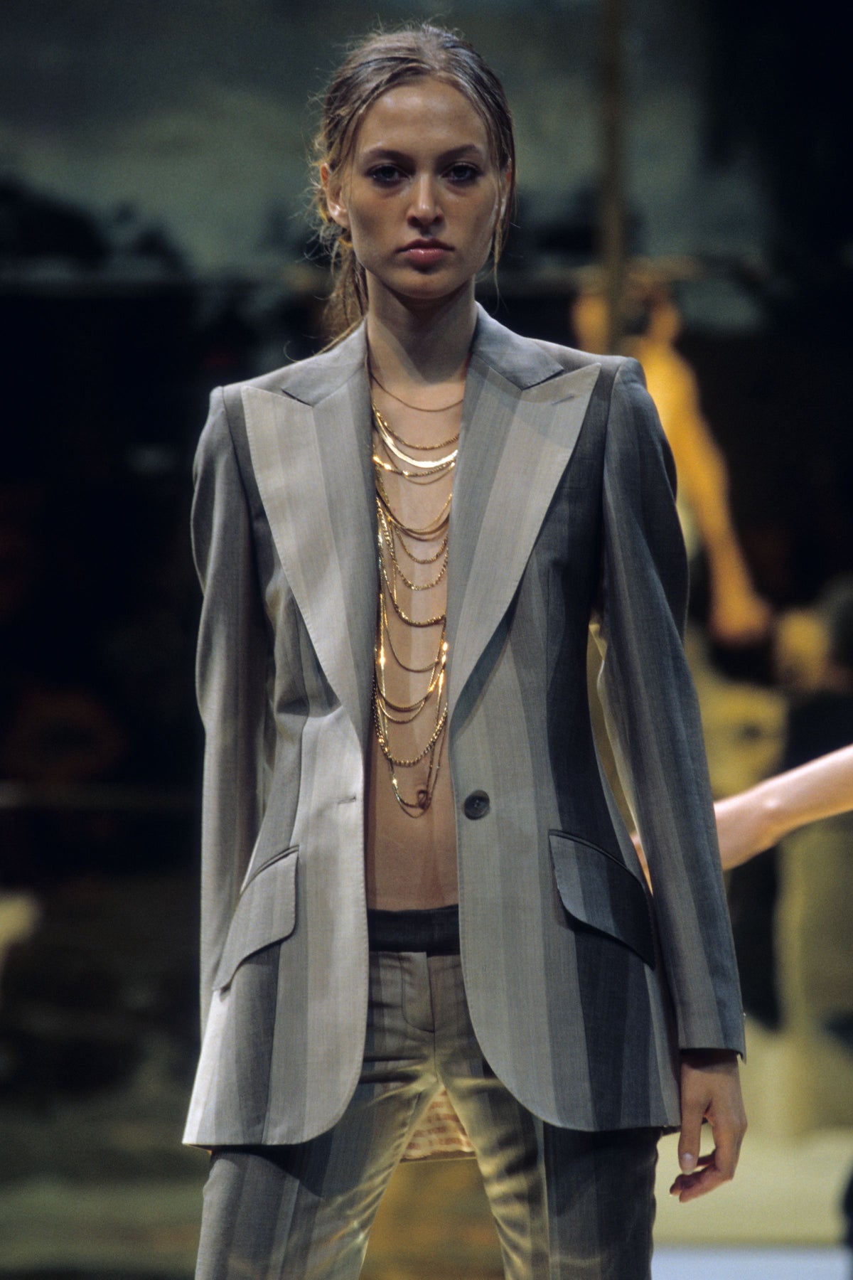 chloé spring 2000 runway by stella mccartney striped trousers