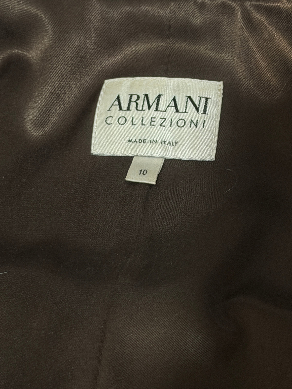 armani collezioni fall 2003 brown wool blend buckle jacket