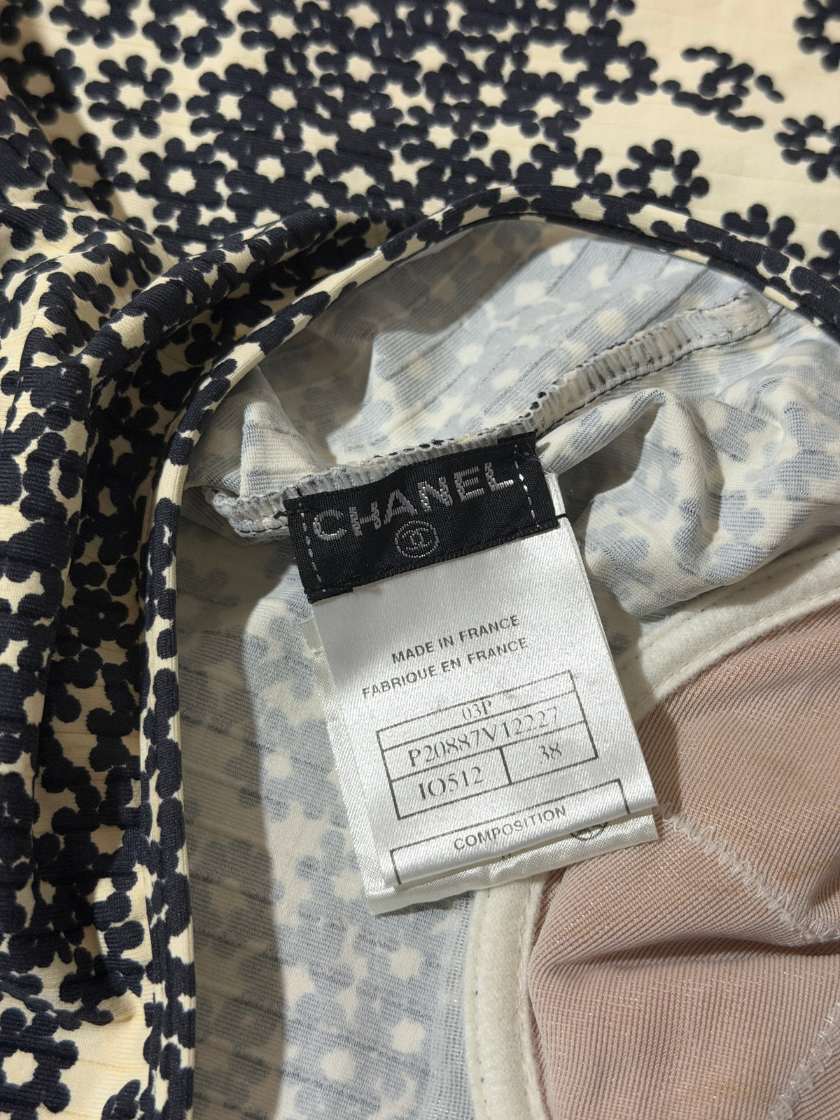 (rare) chanel spring 2003 navy microfloral halter dress