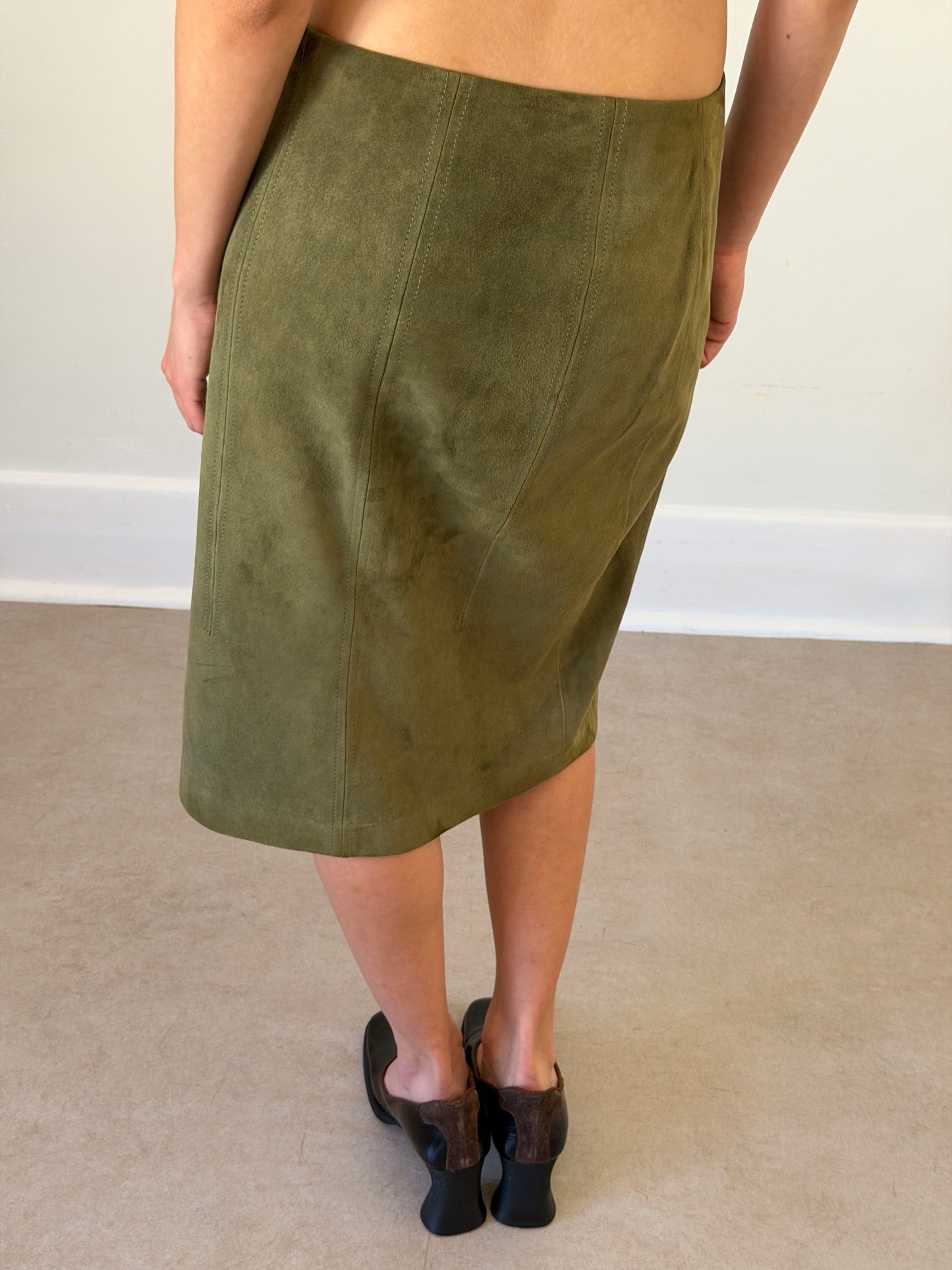 90s valentino suede skirt