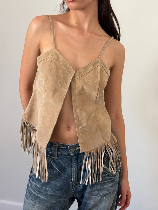 vintage suede corset