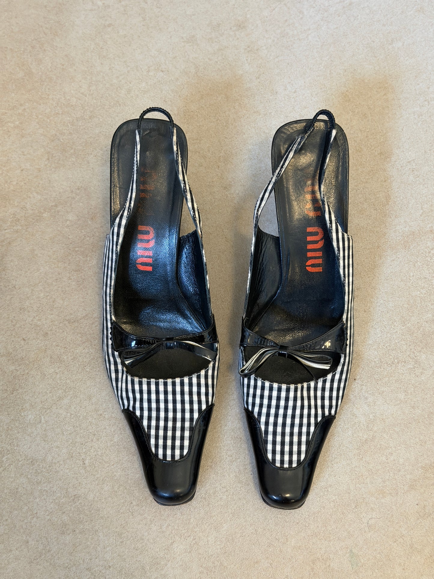 (rare) miu miu fall winter 1999 checkered pumps