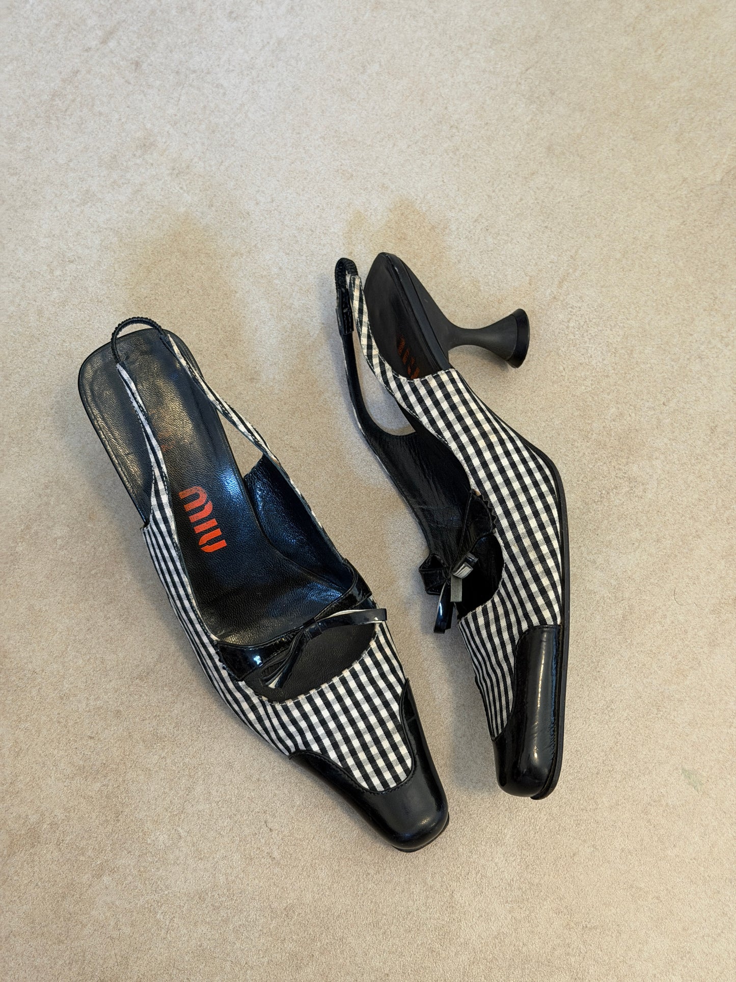 (rare) miu miu fall winter 1999 checkered pumps