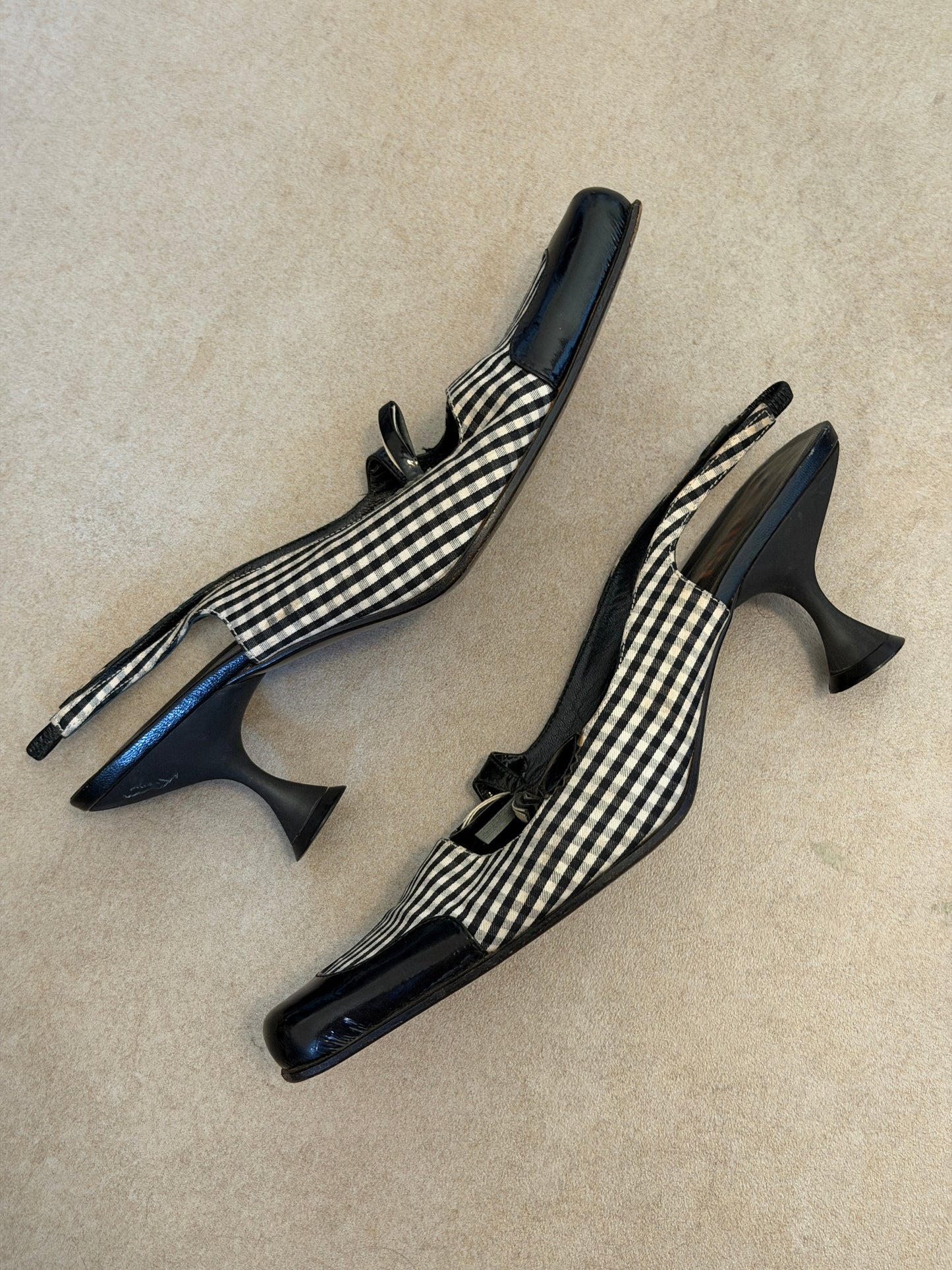 (rare) miu miu fall winter 1999 checkered pumps
