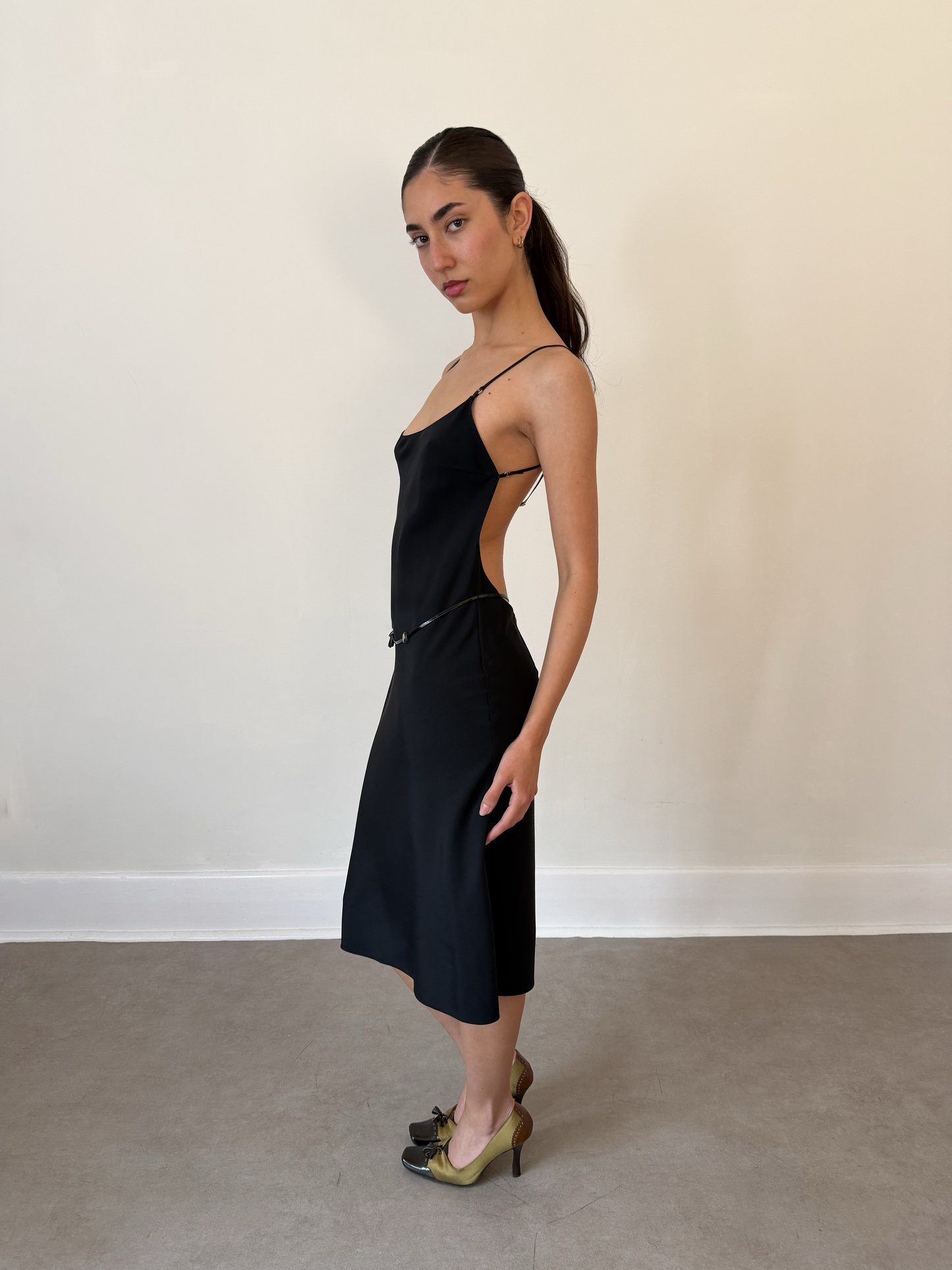 (permanent collection) prada spring summer 2000 leather strap dress