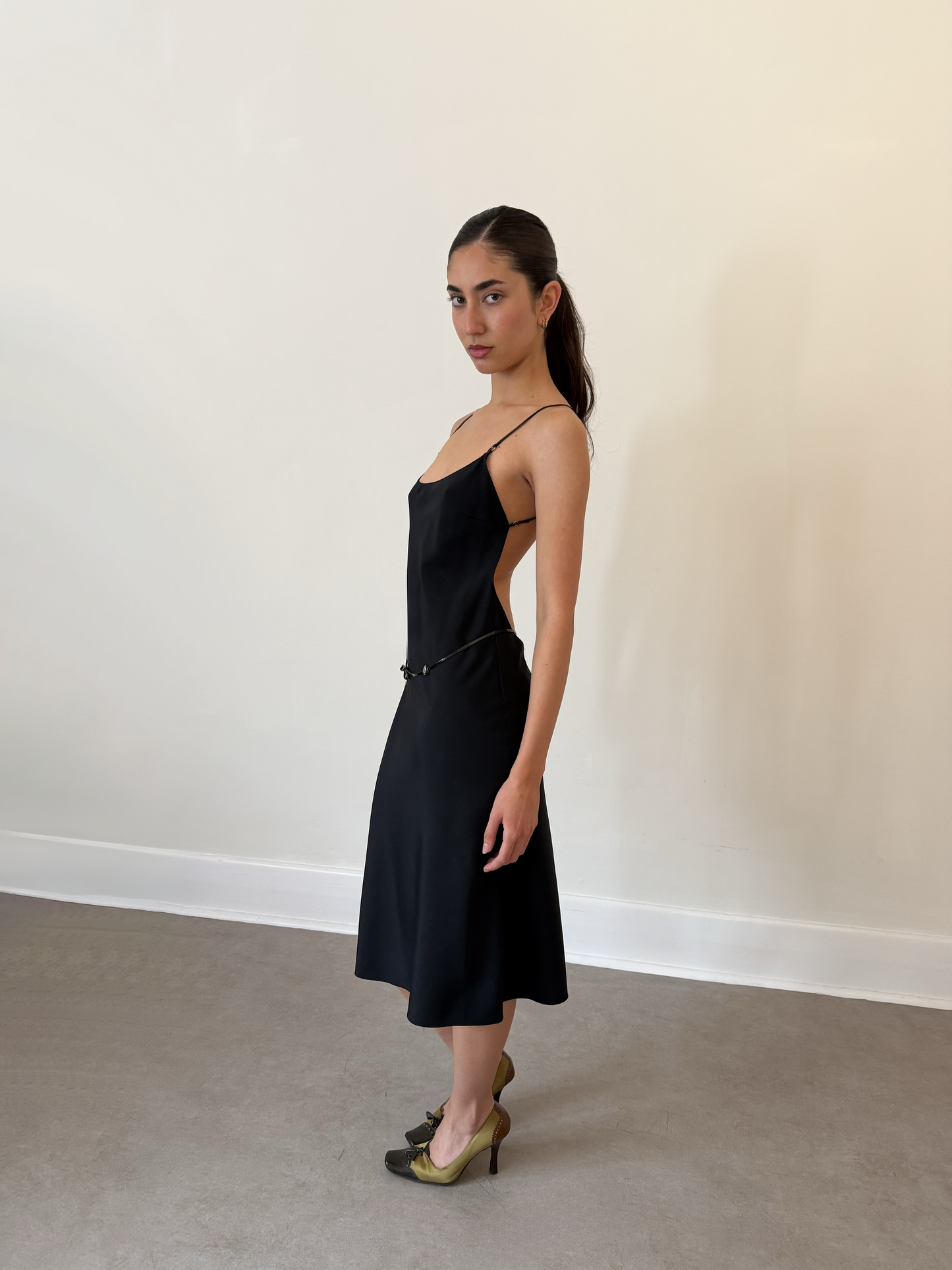 (permanent collection) prada spring summer 2000 leather strap dress