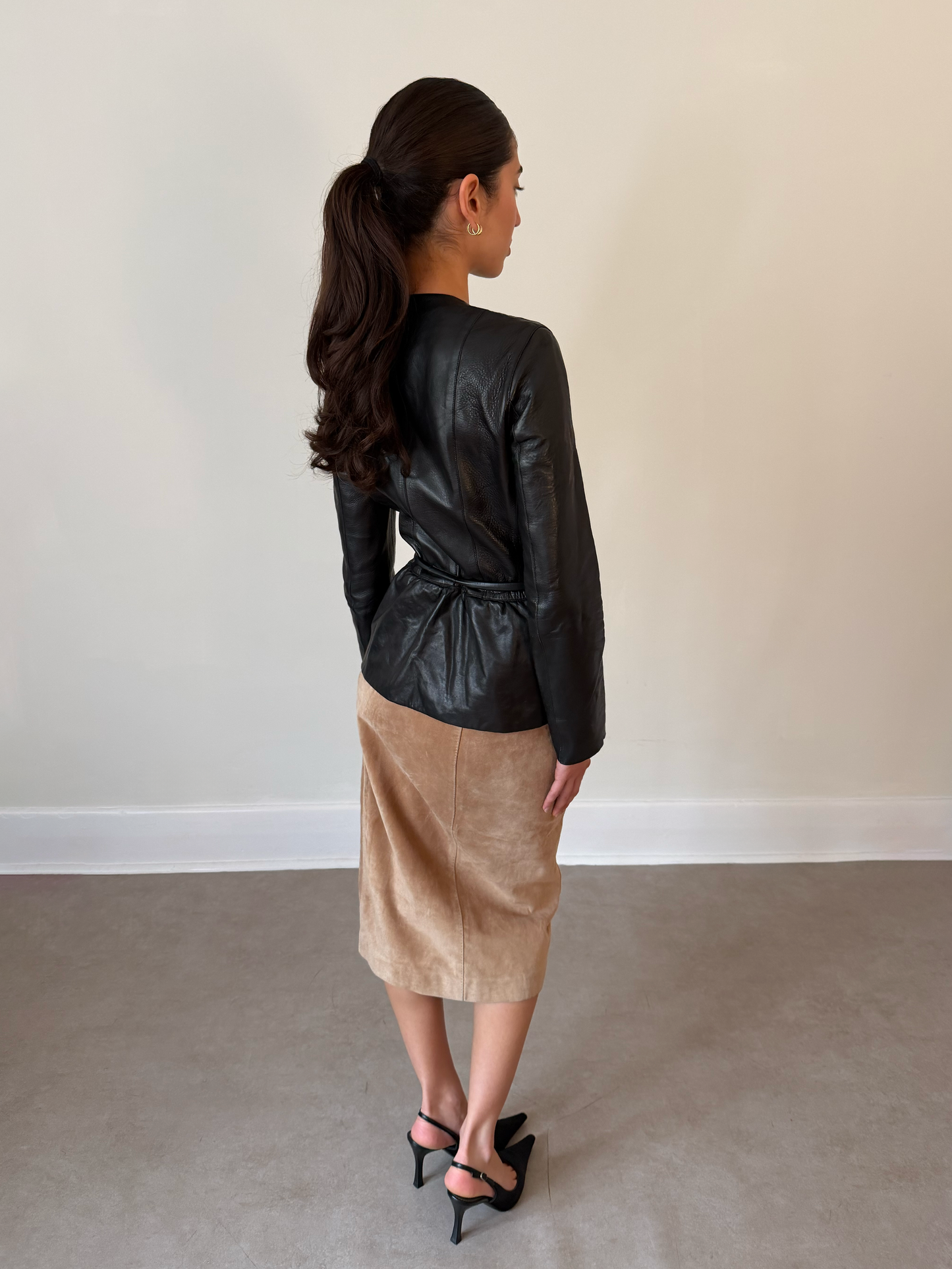 (permanent collection) gucci by tom ford suede leather skirt