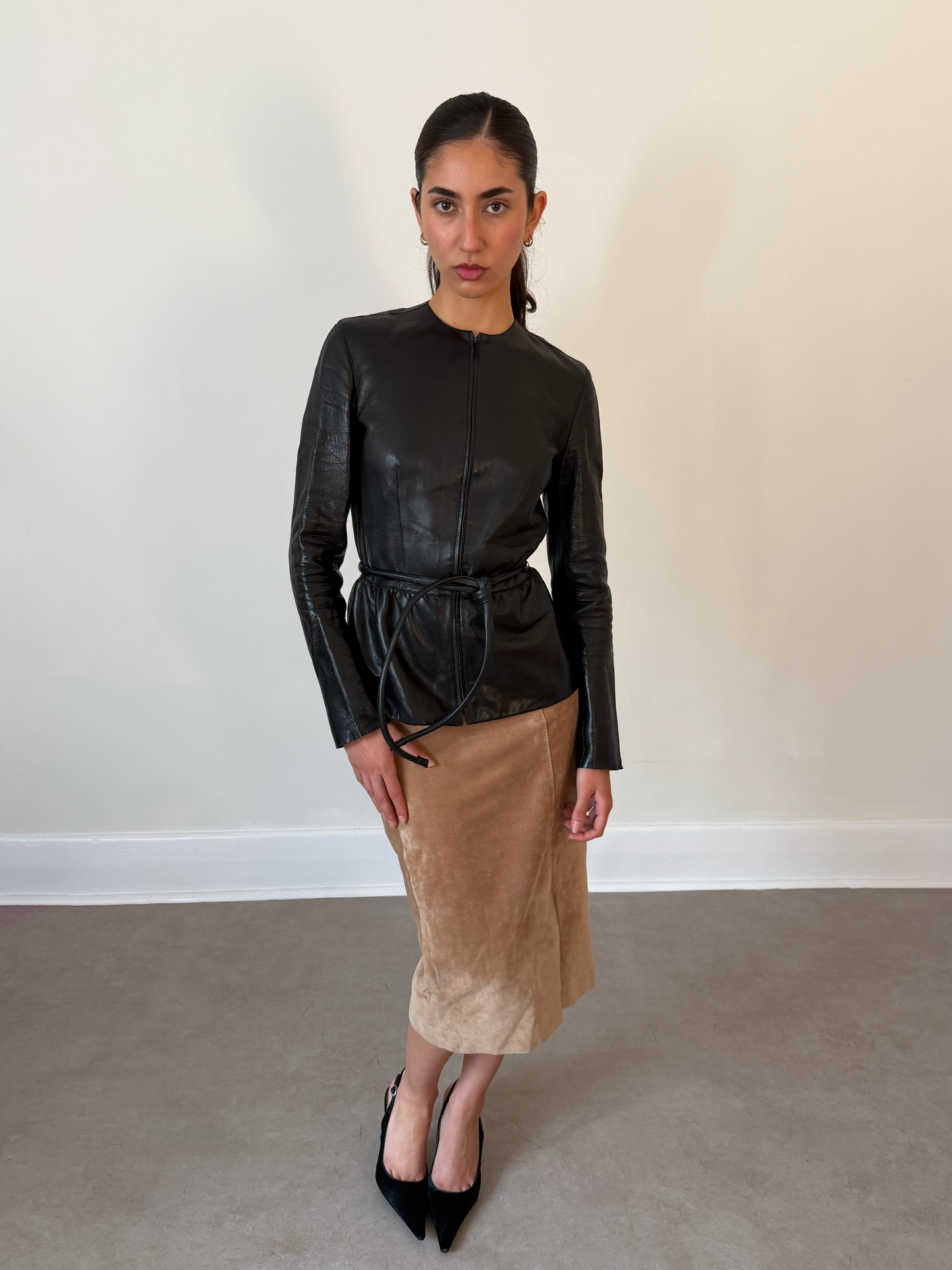 (permanent collection) gucci by tom ford suede leather skirt